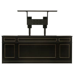 Maison Jansen Inspired Louis XVI Style TV Lift Console in an Ebonized Mahogany