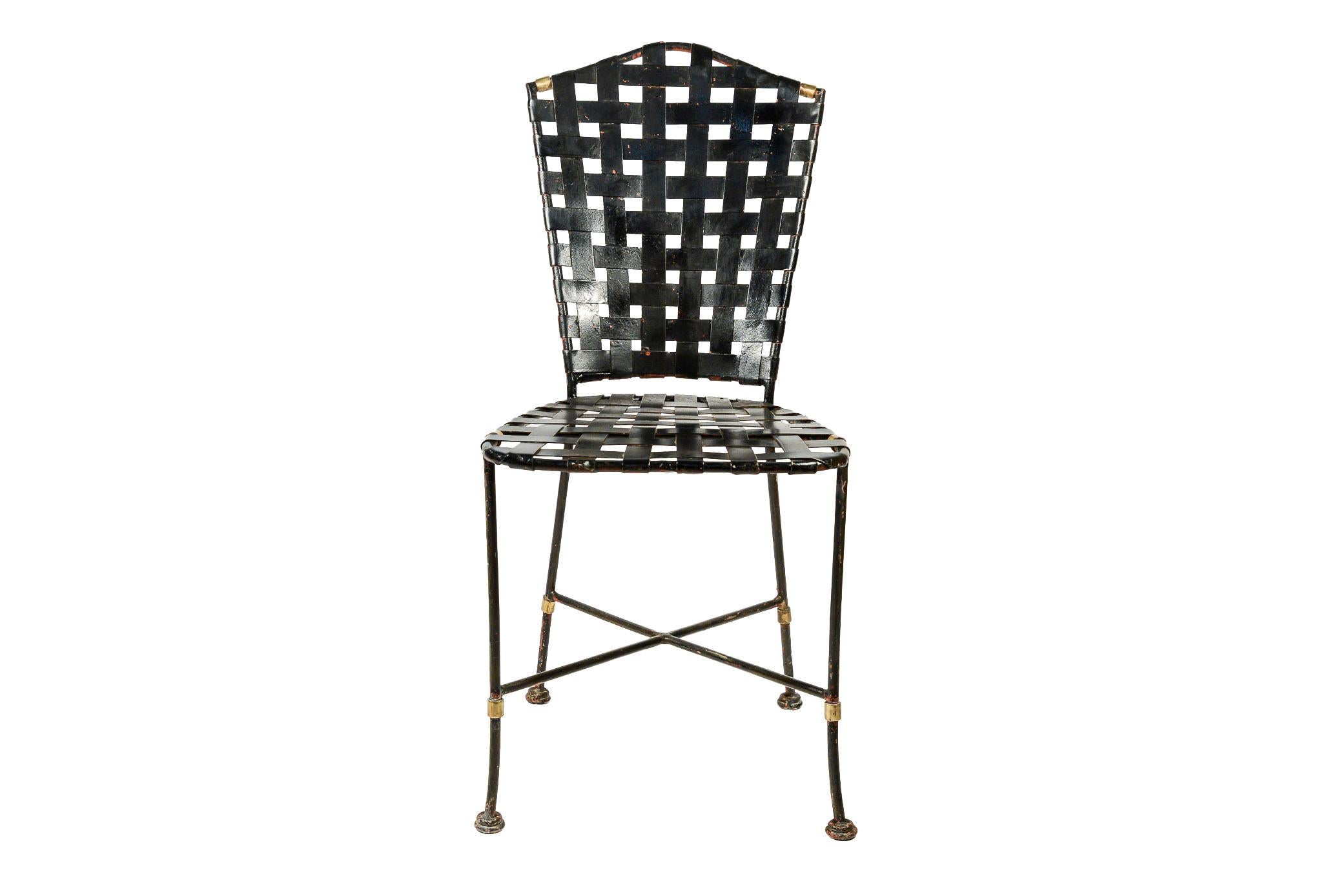 Late 20th Century Maison Jansen, Set of two chairs and a table, iron, circa 1970, France For Sale