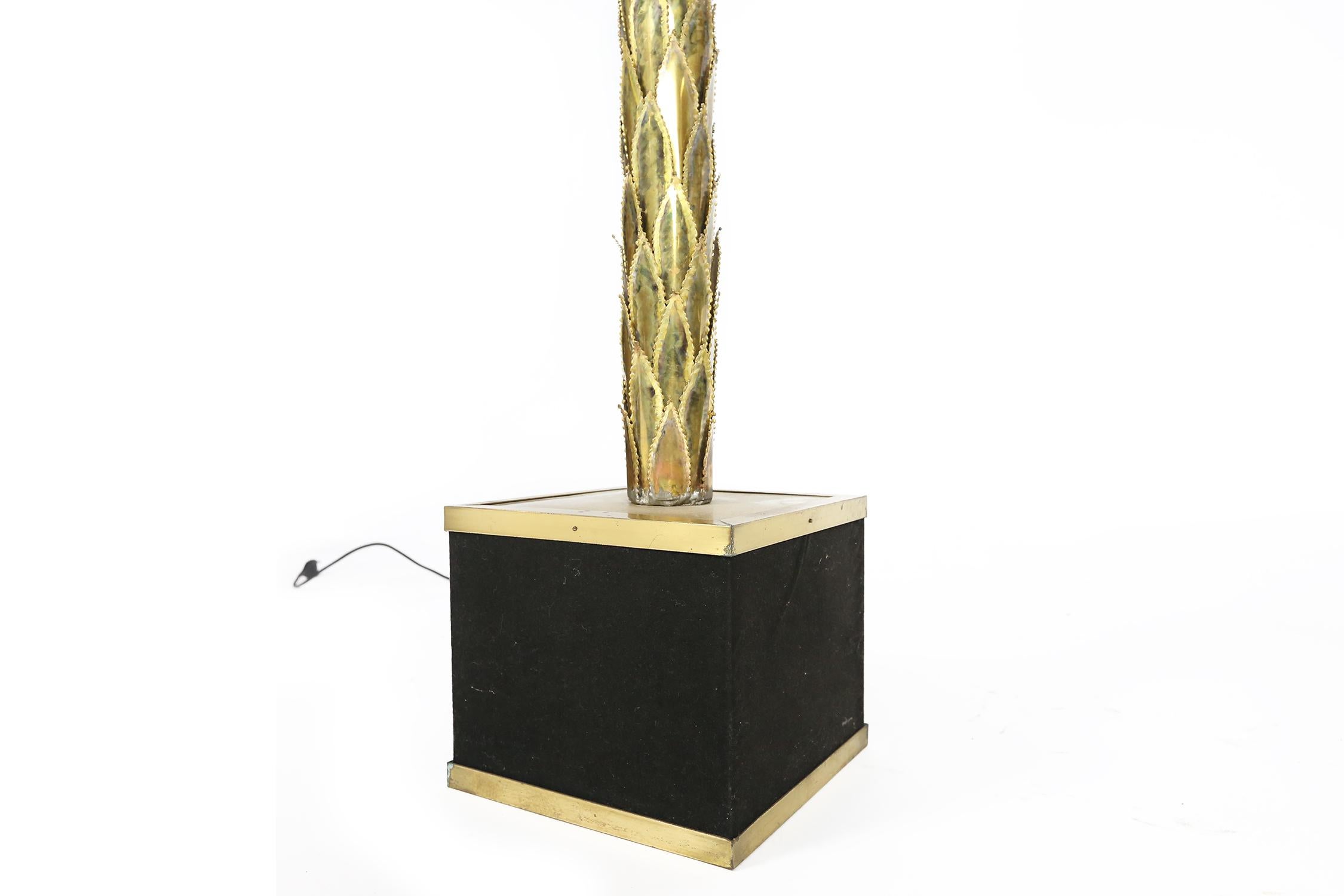 Late 20th Century Large Brass Palm Tree Floor Lamp, 1970s