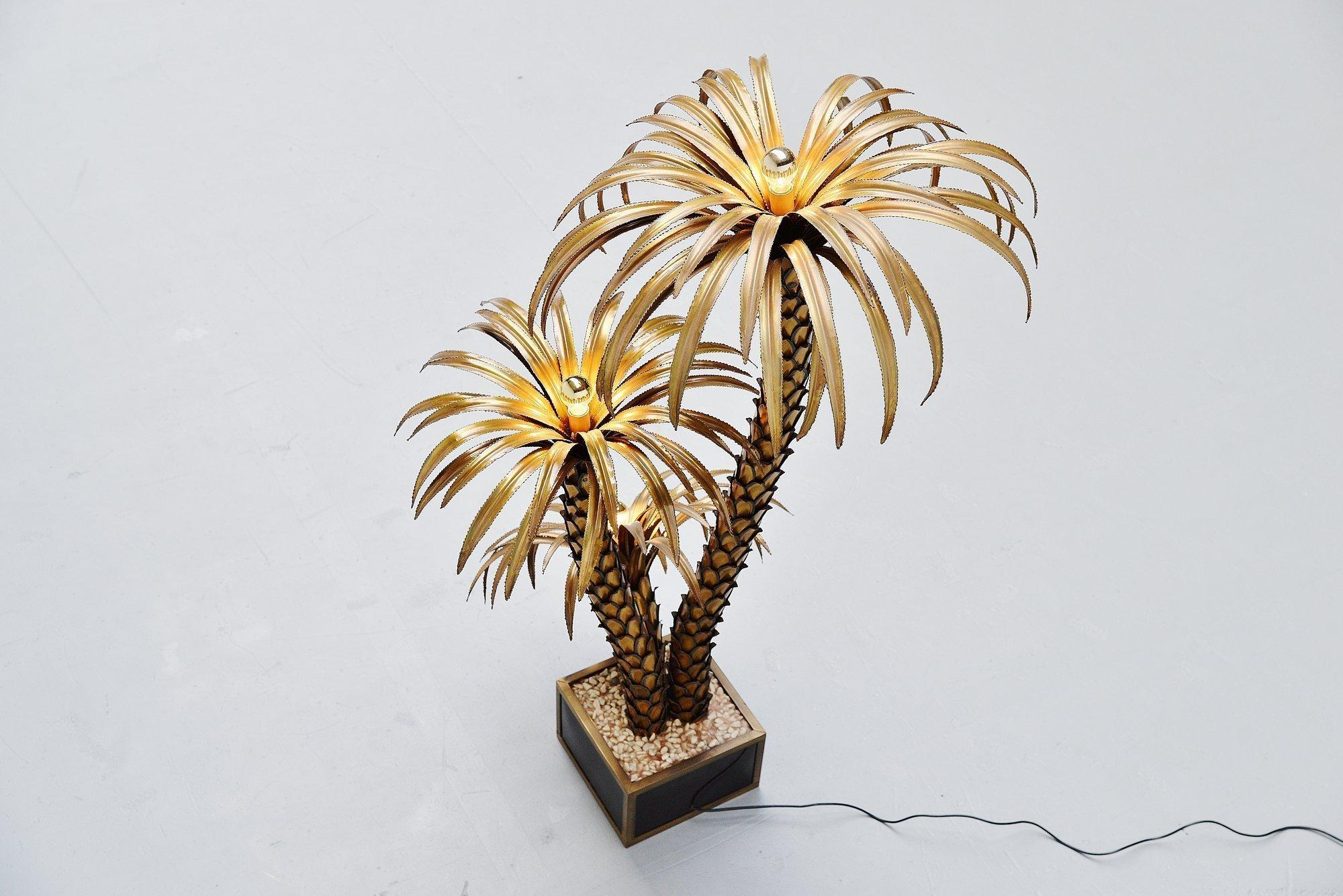 Maison Jansen Large Palm Tree Floor Lamp, France, 1970 In Good Condition In Roosendaal, Noord Brabant