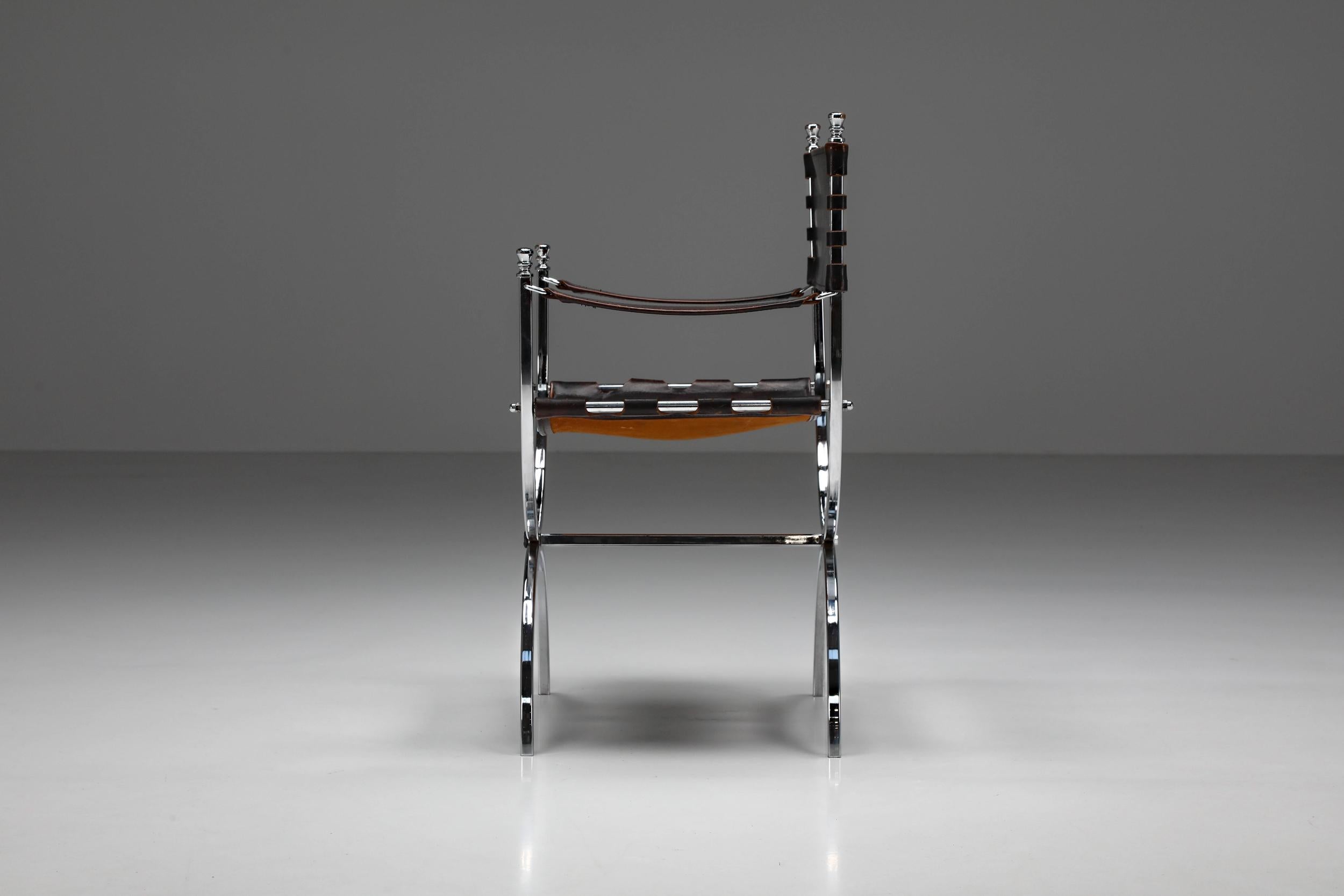 Maison Jansen Leather and Chrome 