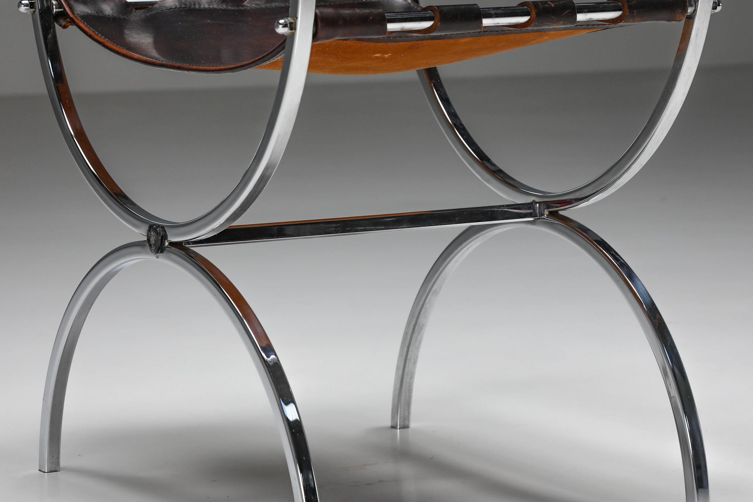 Maison Jansen Leather and Chrome 