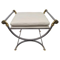 Maison Jansen Leather Campaign Bench
