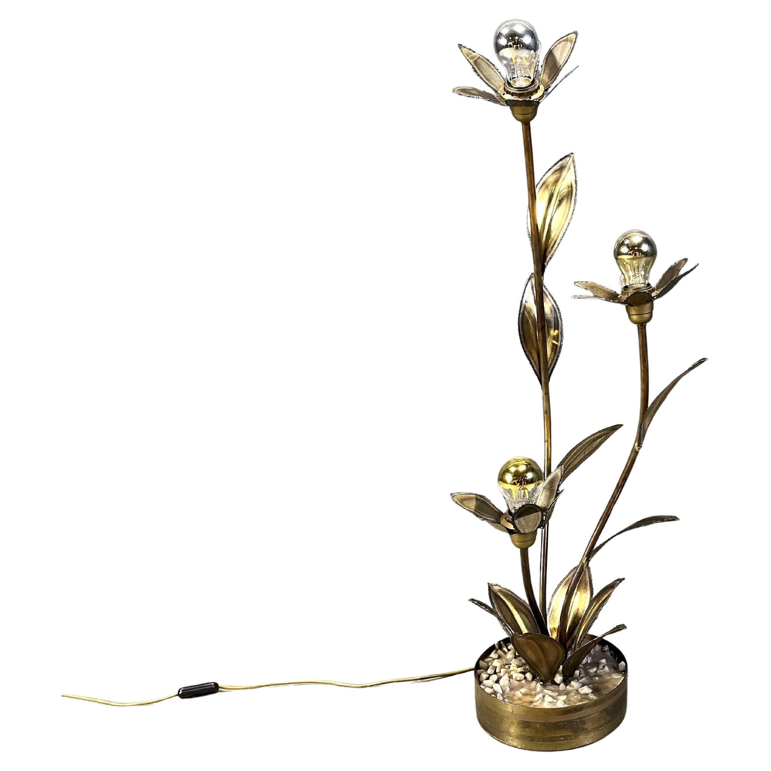 Maison jansen lotus floor lamp, 1970s