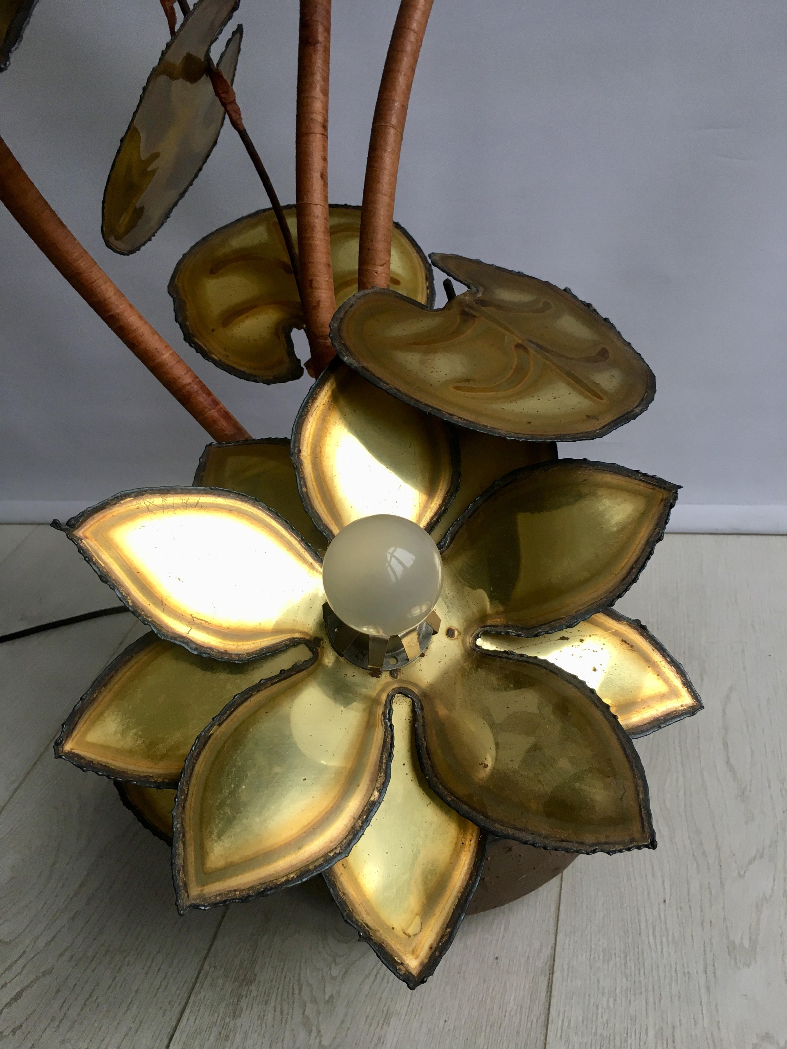 Lampada con fiore di loto della Maison Jansen in vendita 4