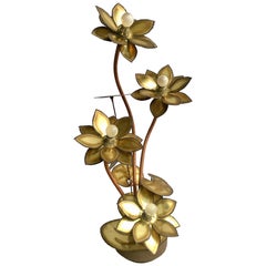 Lampada con fiore di loto della Maison Jansen