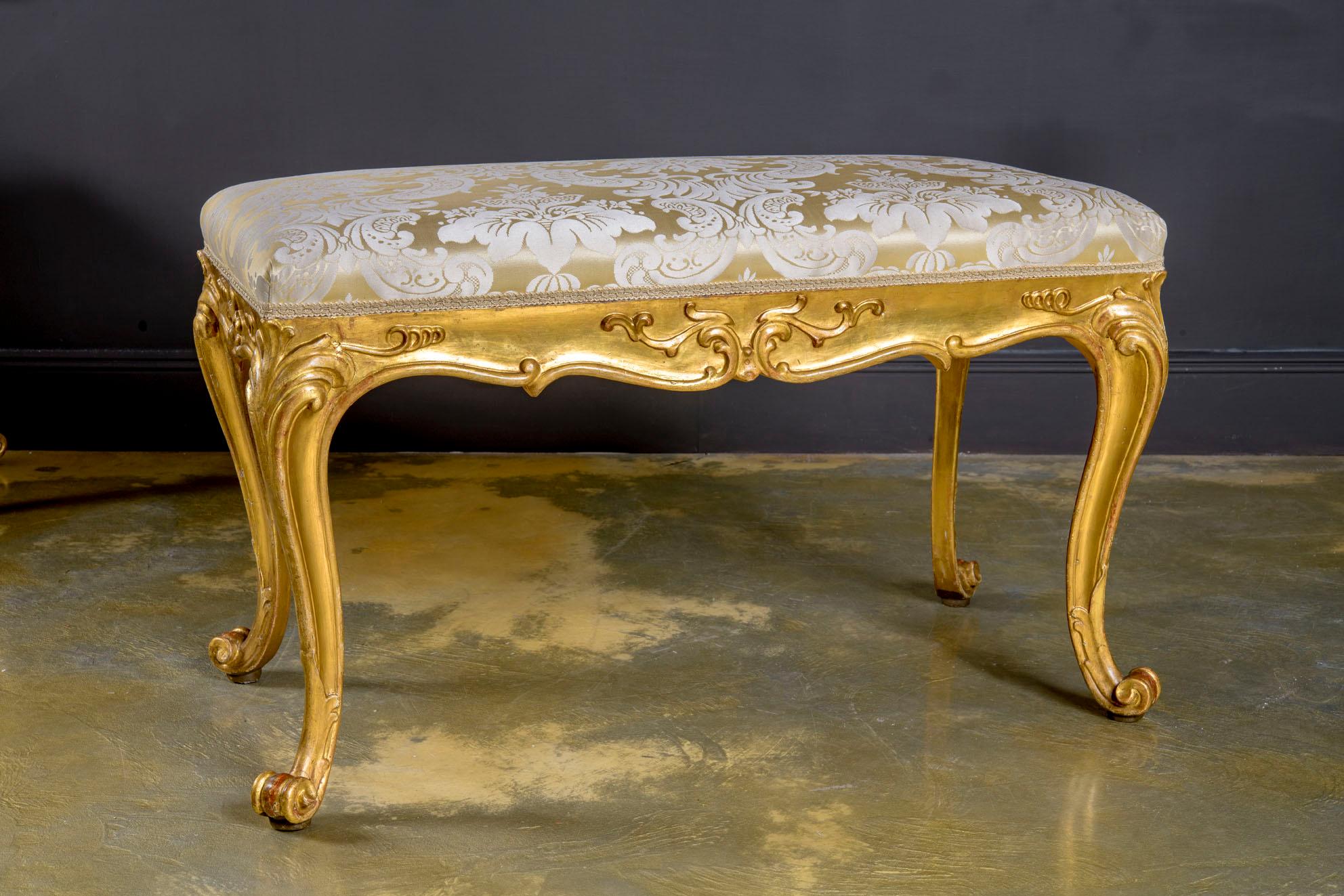 French Maison Jansen Louis XV Style Giltwood Banquette  For Sale