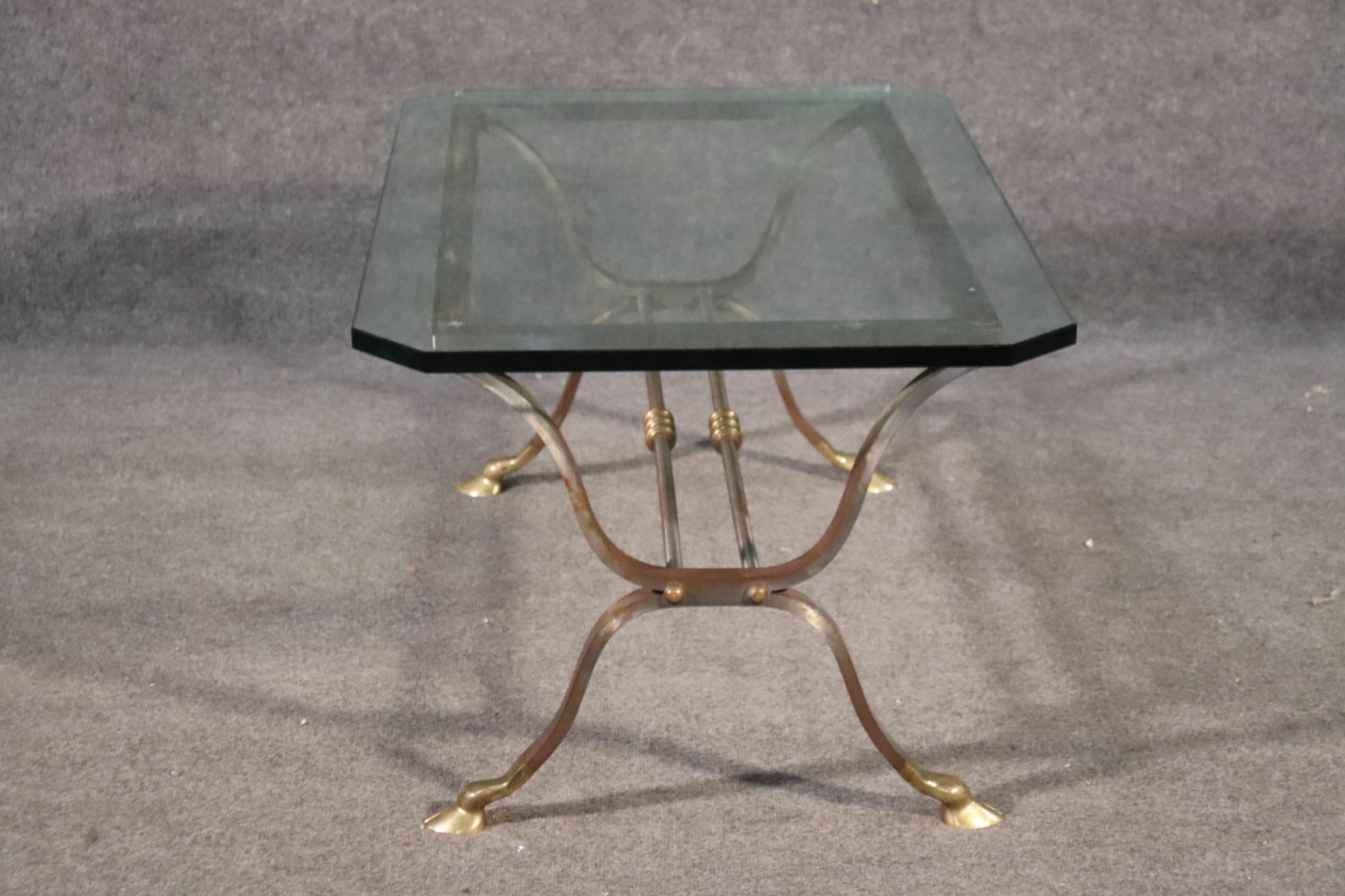 Louis XVI Maison Jansen Louis XV Style Steel and Brass Coffee Table, C1950 For Sale