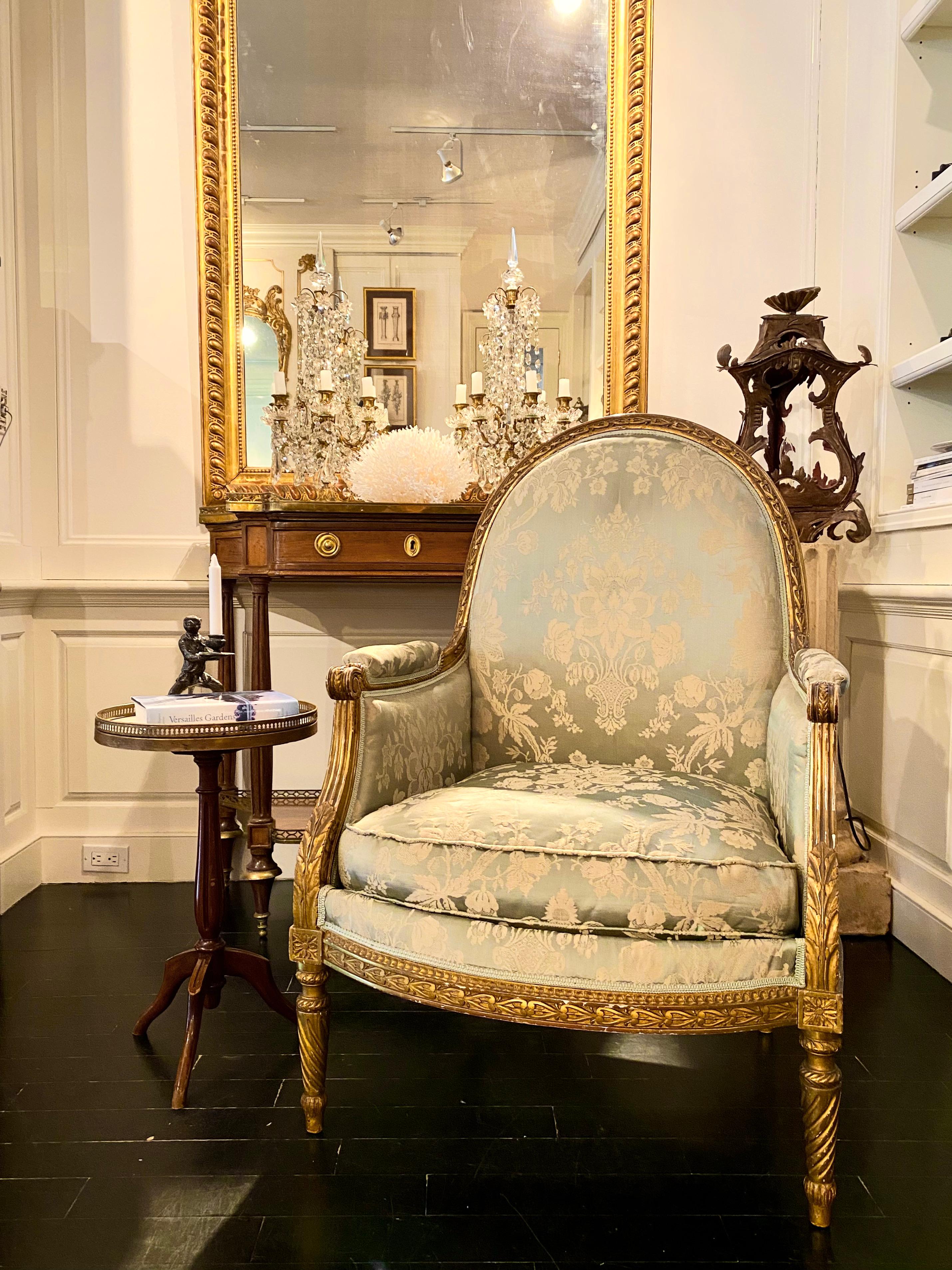 Maison Jansen Louis XVI Style Giltwood Bergère Armchair 14