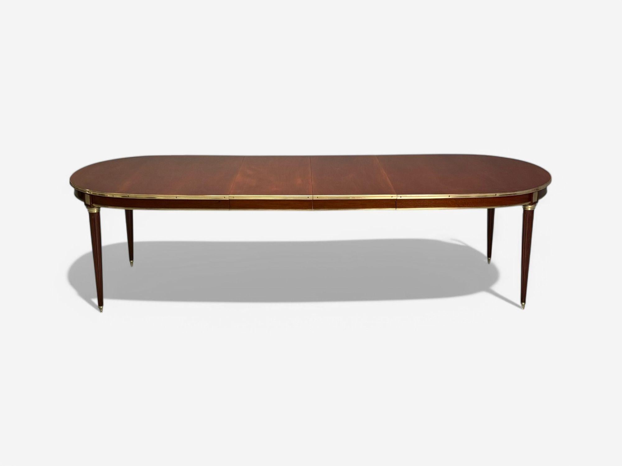 Maison Jansen, style Louis XVI, acajou, bronze, table de salle à manger, France, années 1920 en vente 1