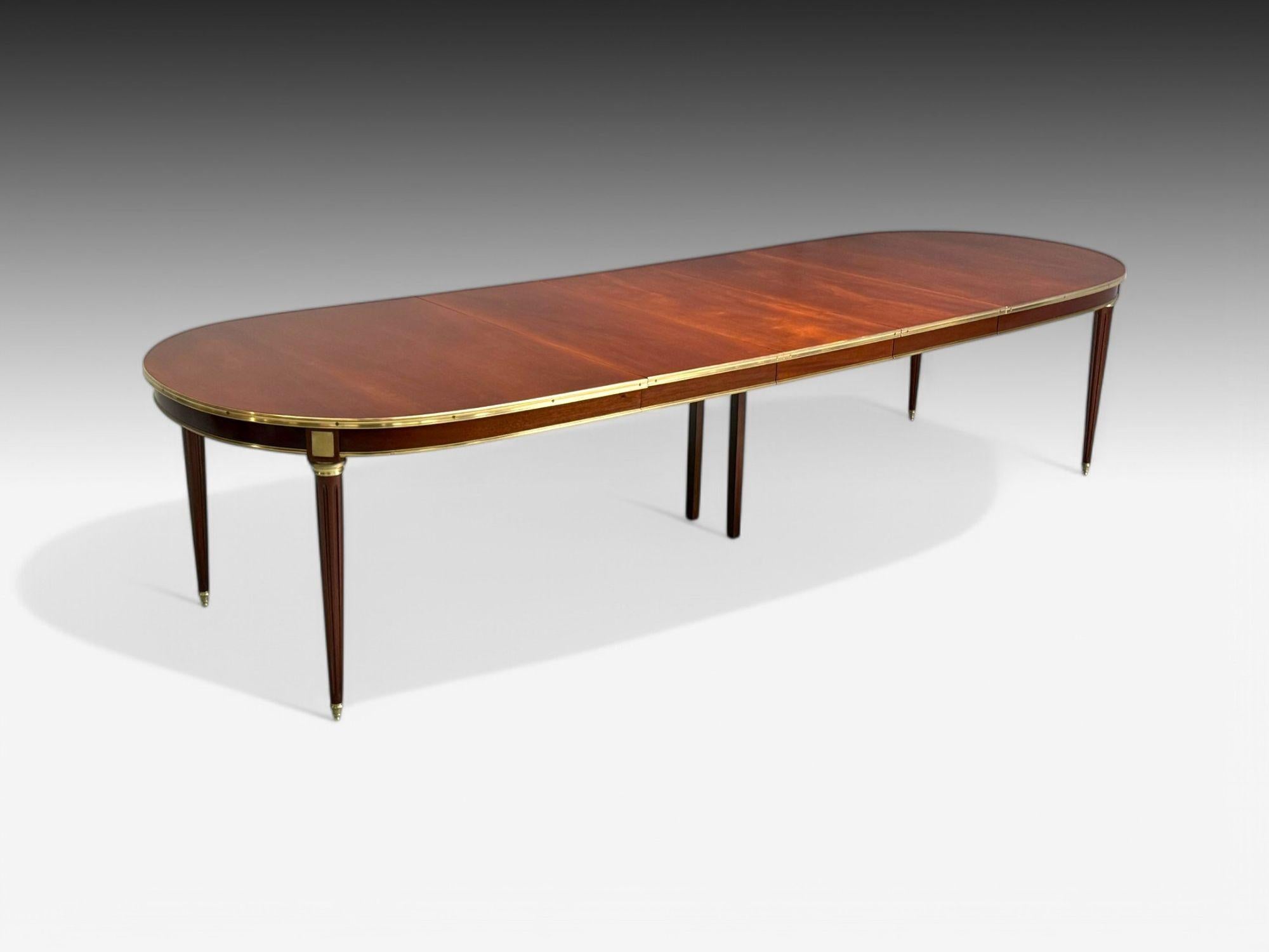 Maison Jansen, style Louis XVI, acajou, bronze, table de salle à manger, France, années 1920 en vente 2