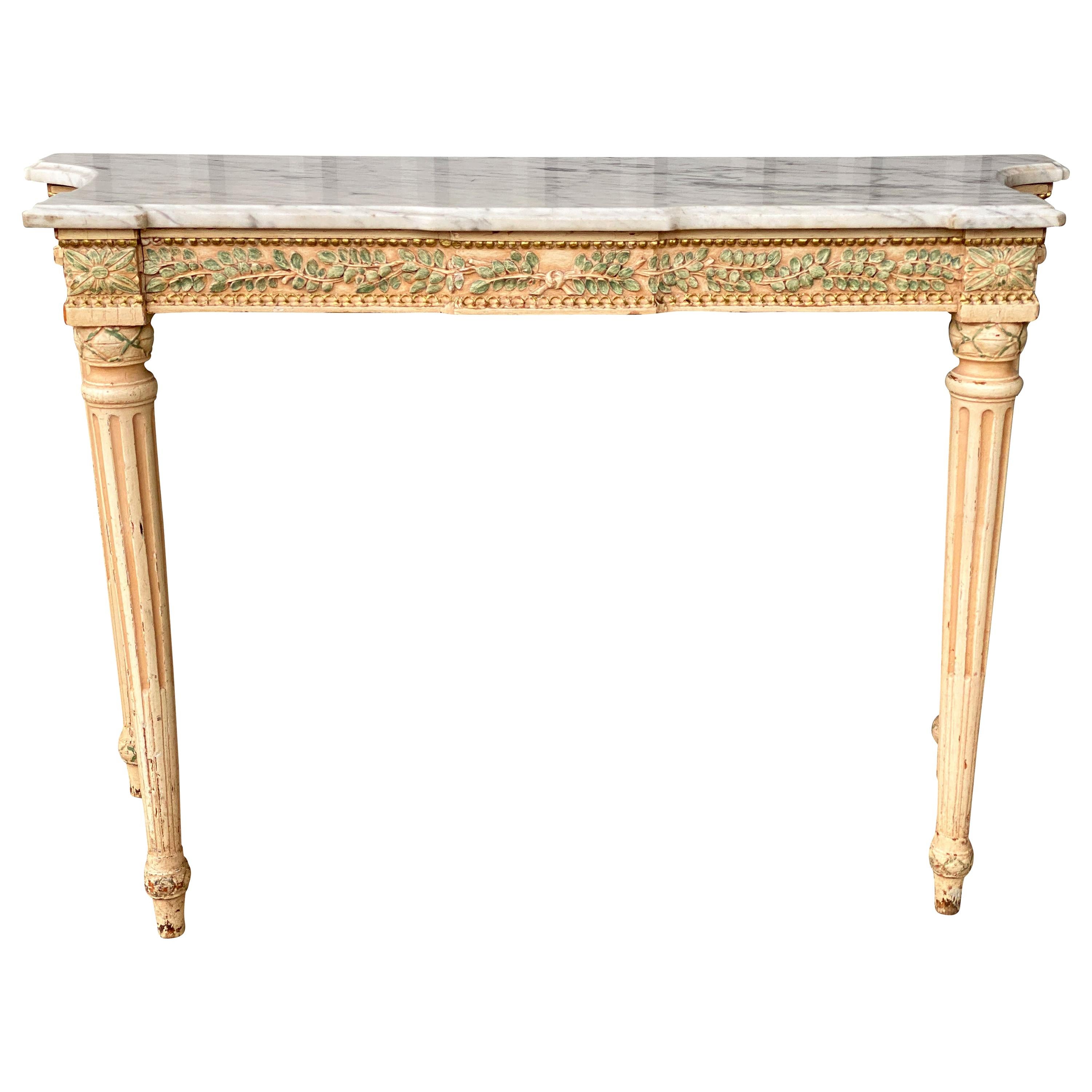 Maison Jansen Louis XVI Style Marble-Top Console Table