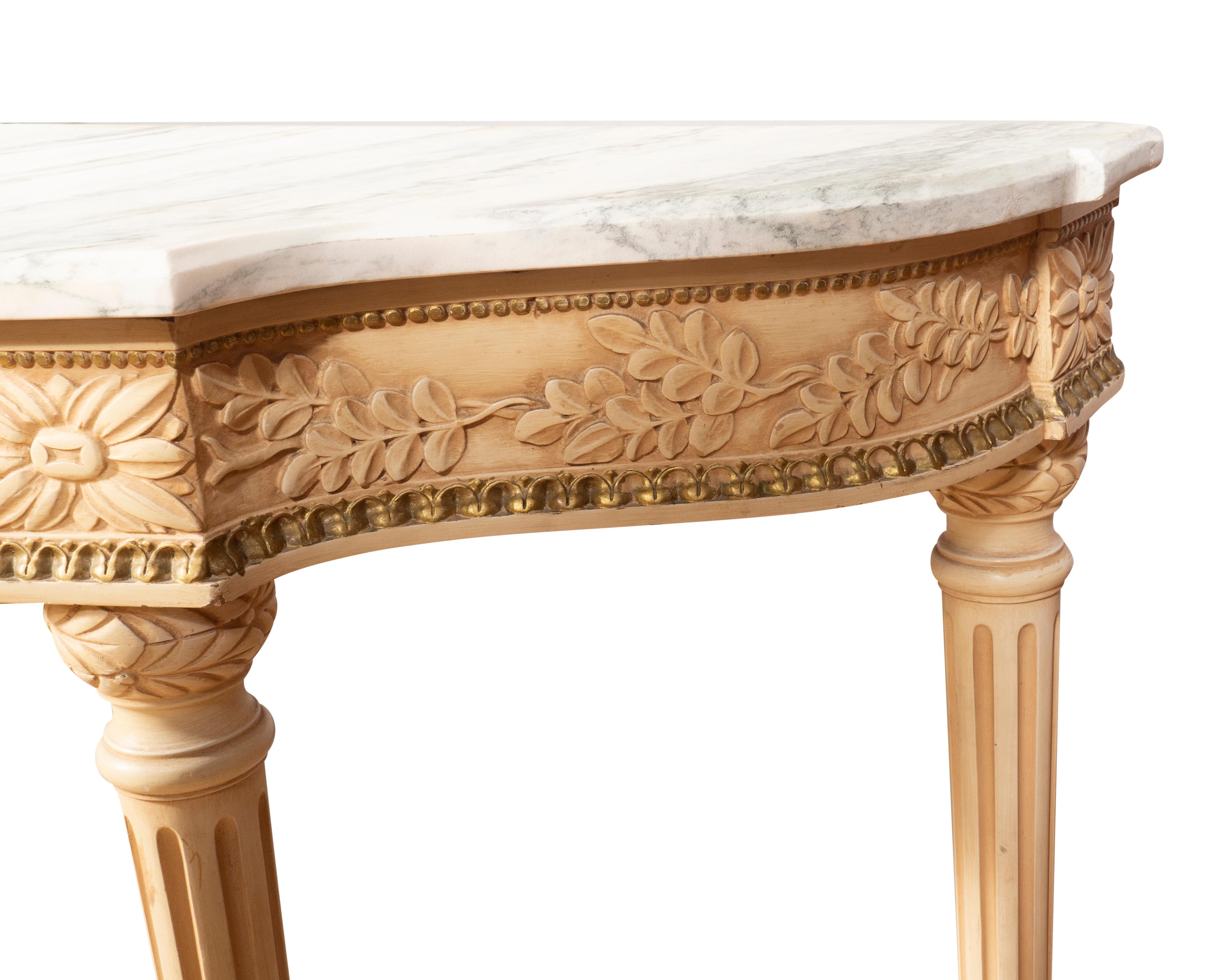 Maison Jansen Louis XVI Style White Painted Console Table From The Waldorf For Sale 4