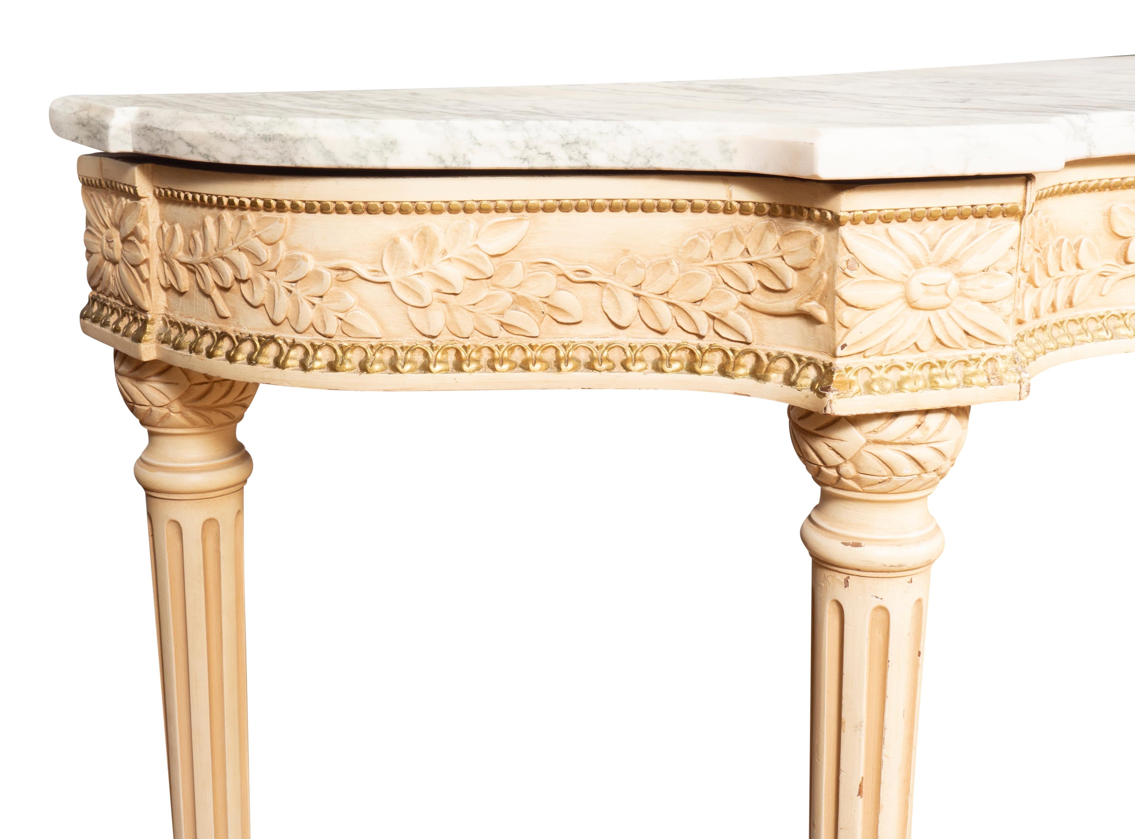 Maison Jansen Louis XVI Style White Painted Console Table From The Waldorf For Sale 3