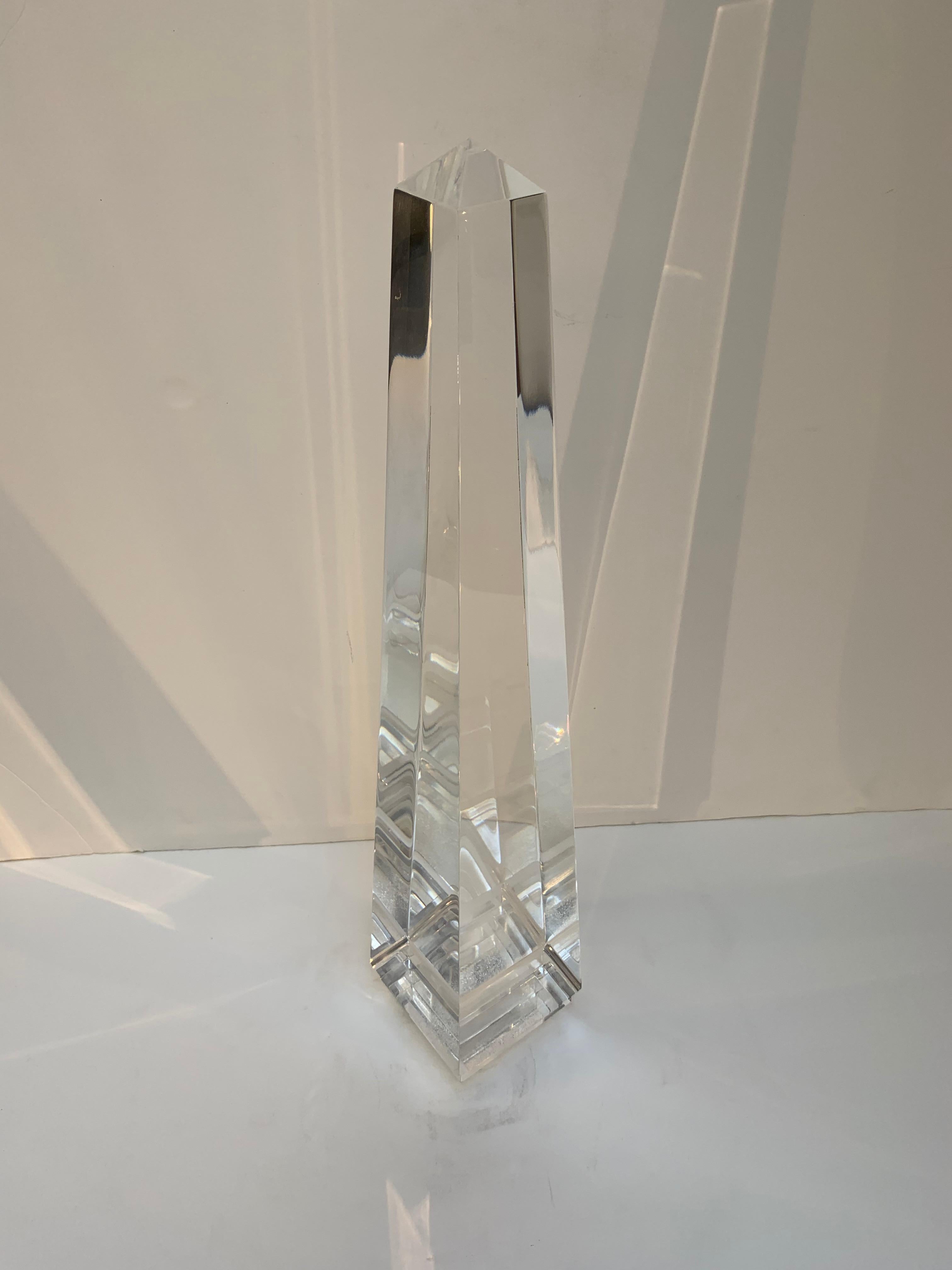 Maison Jansen Lucite Obelisk Lamp by the Architect Sandro Petti 6