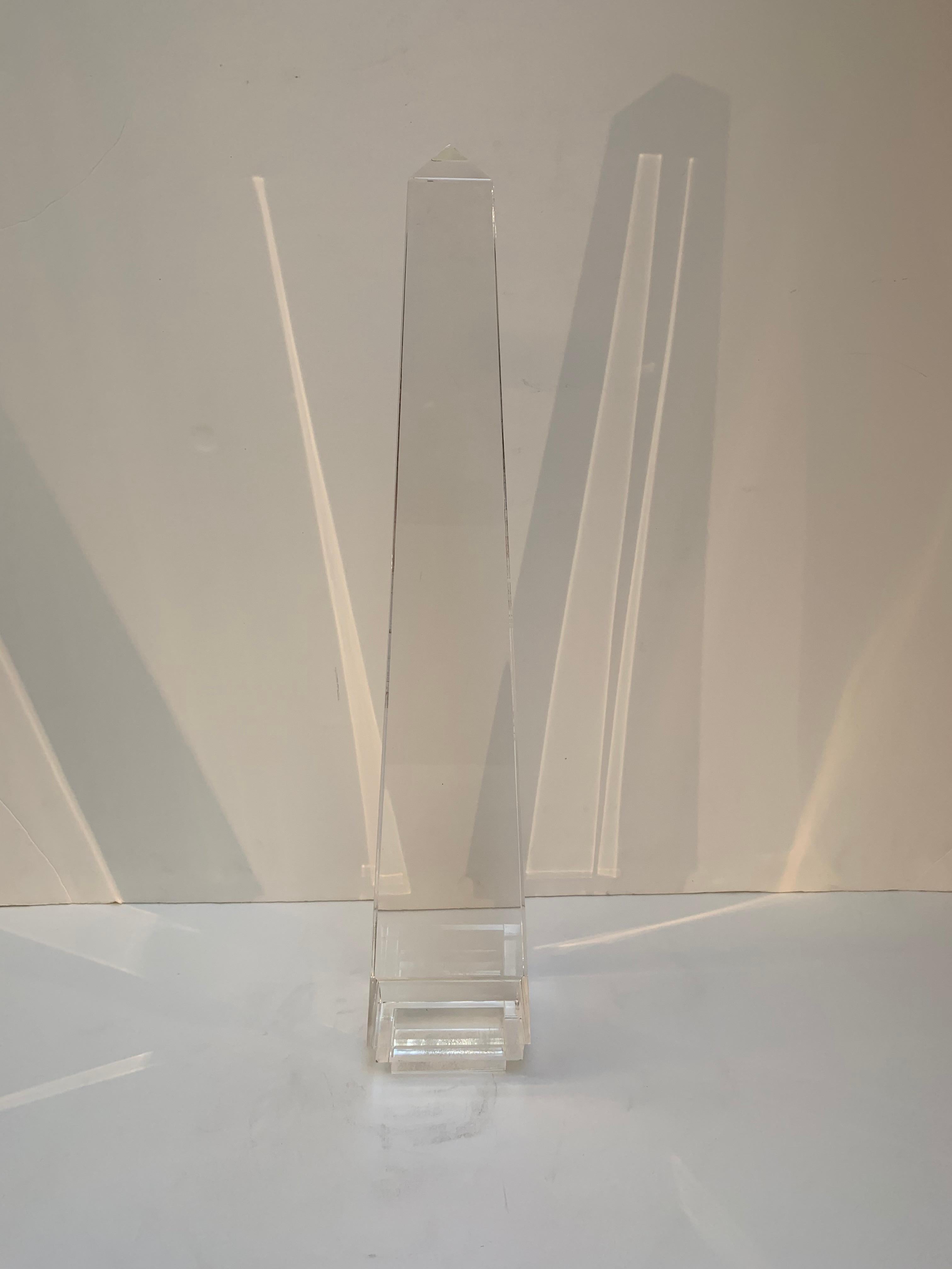 Maison Jansen Lucite Obelisk Lamp by the Architect Sandro Petti 7