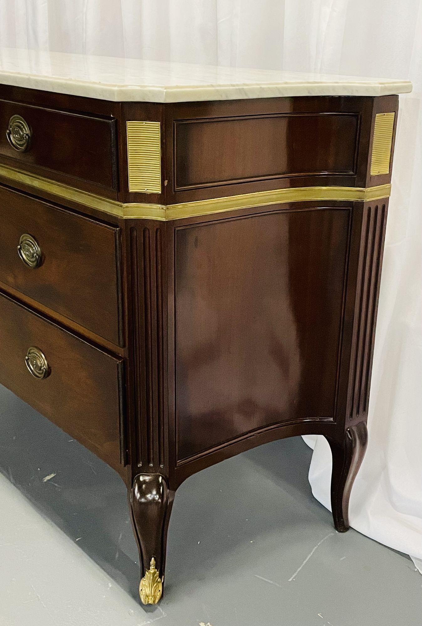 Maison Jansen Mahogany Commode or Chest, Bronze Mounted, Directoire Style, 1940s 2