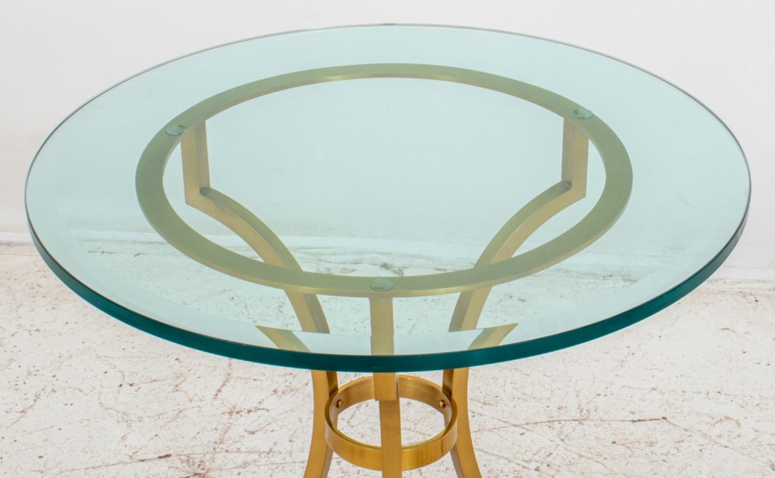 Neoclassical Maison Jansen Manner Gilt Metal Gueridon Table For Sale