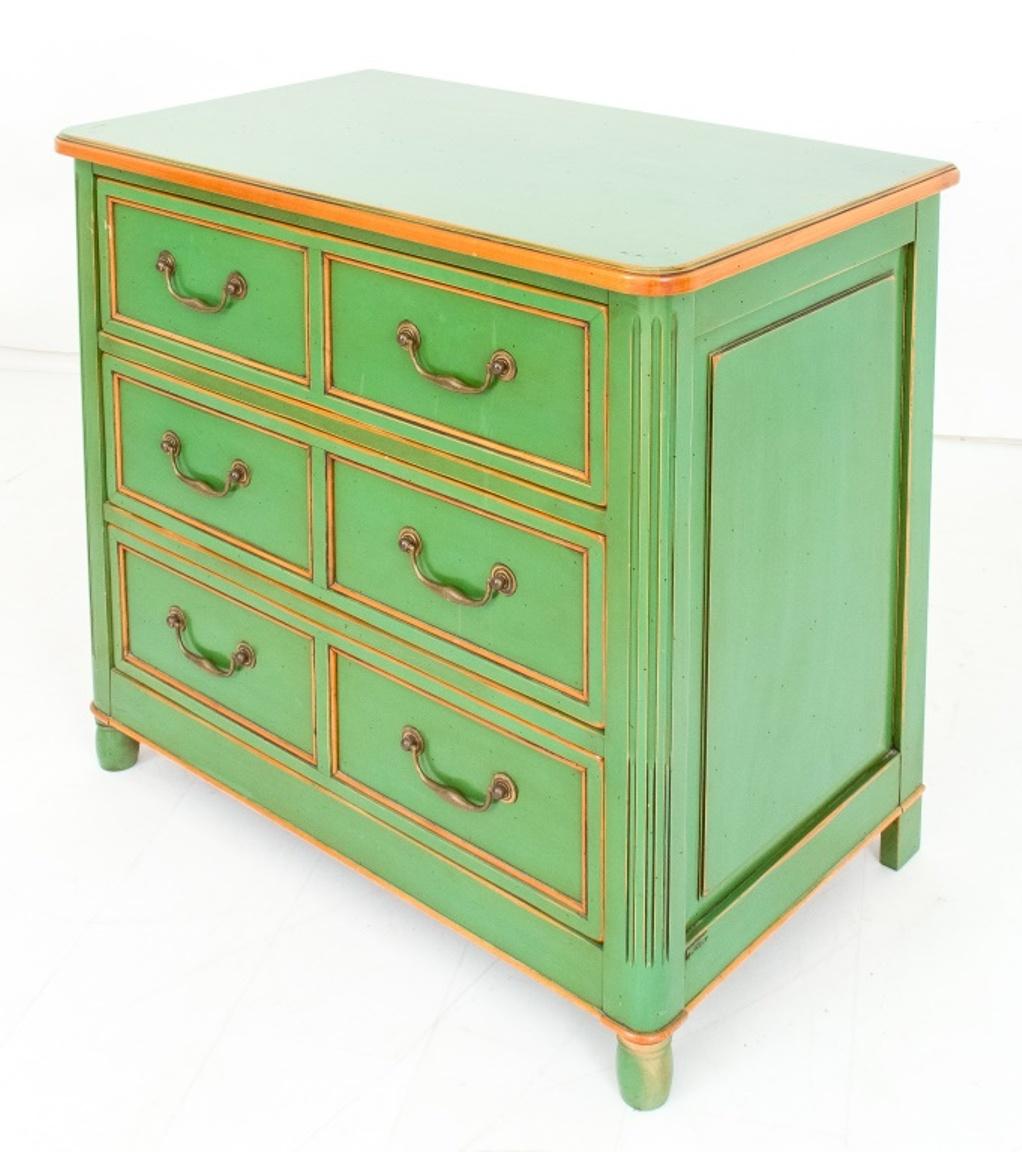 Maison Jansen Manner Green Lacquer and Gilt Chest In Good Condition For Sale In New York, NY