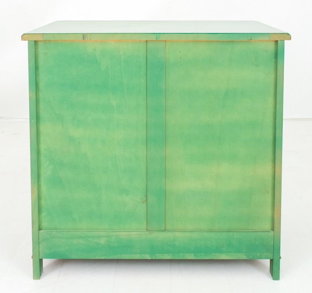 Maison Jansen Manner Green Lacquer and Gilt Chest For Sale 1
