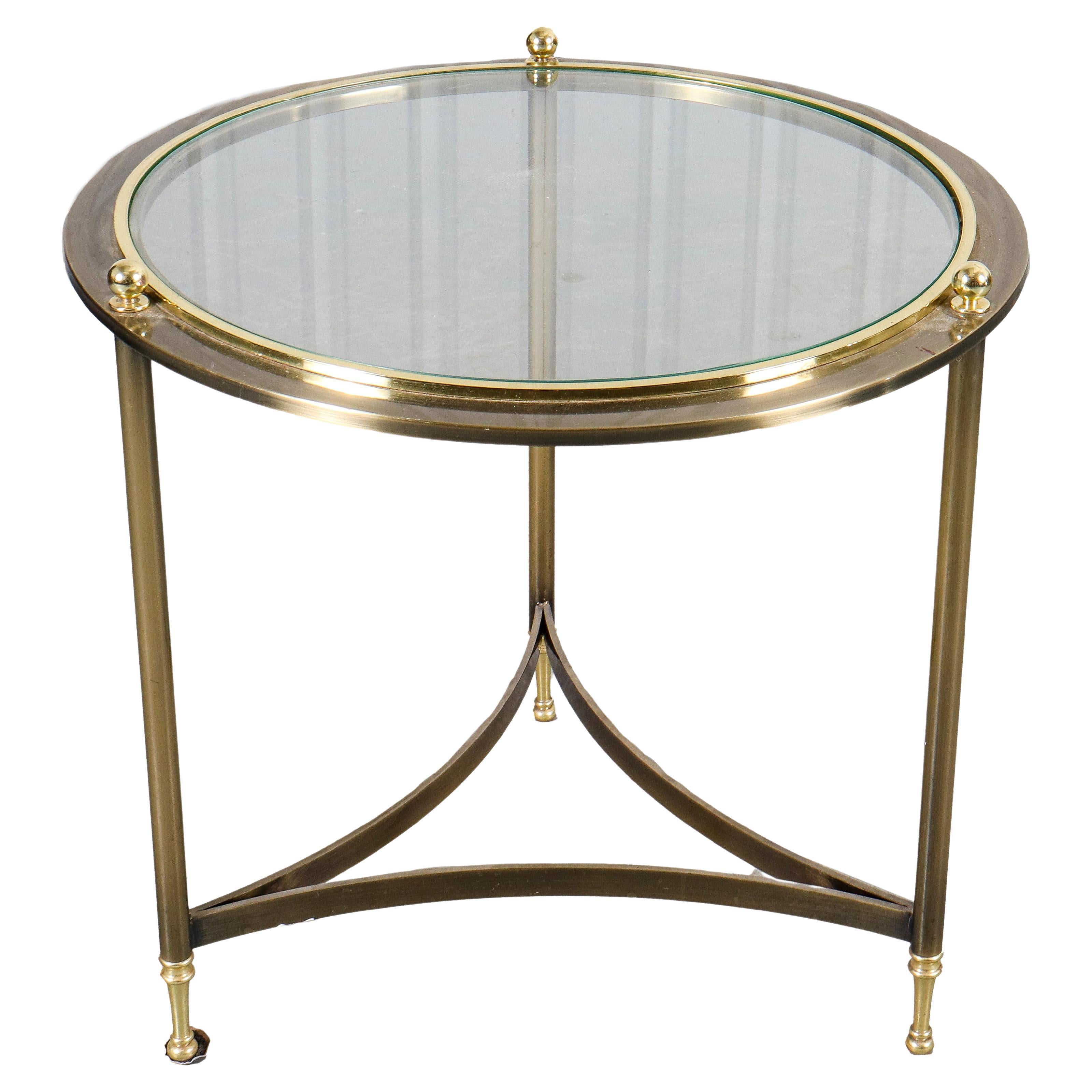 Maison Jansen Manner Round Glass Side Table