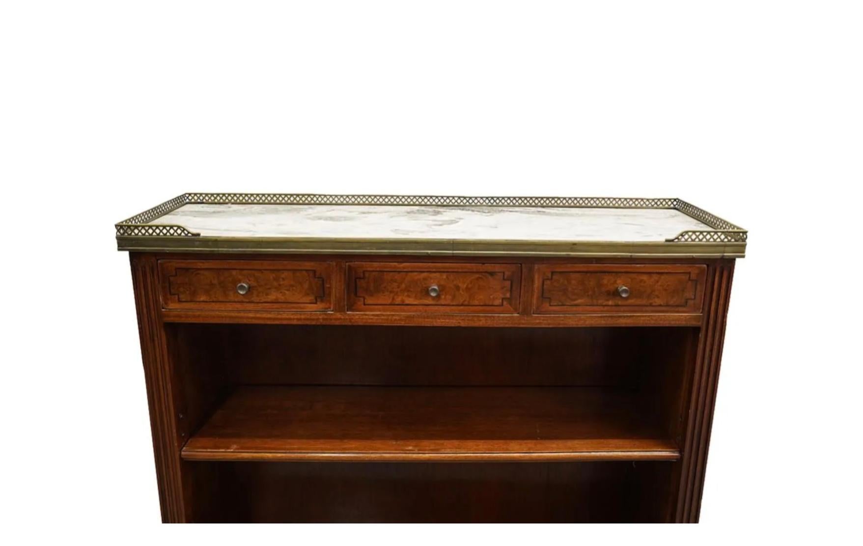 Neoclassical Maison Jansen Marble And Brass Topped Shelving, Early 20th Century For Sale
