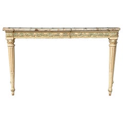 Antique Maison Jansen Marble Top and Painted Console Table
