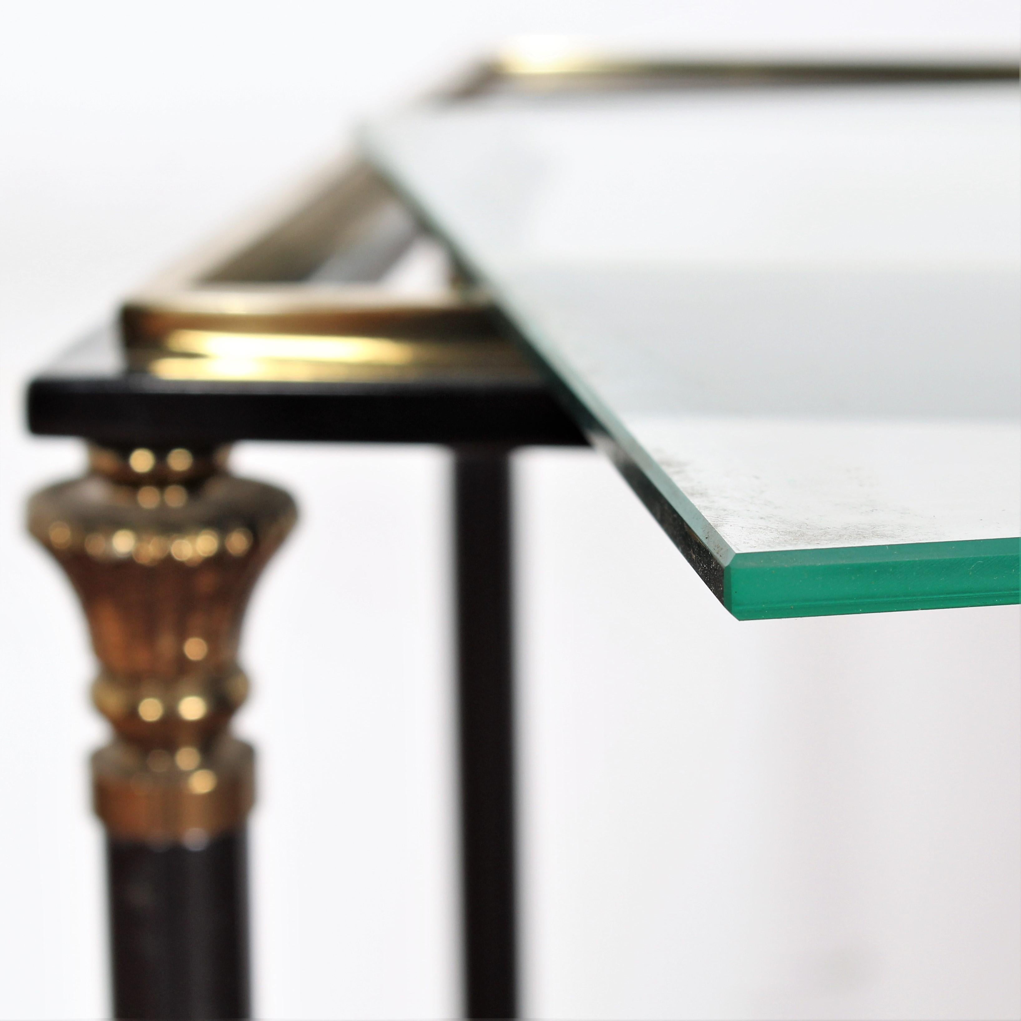 Maison Jansen Midcentury Brass and Glass Console Table, 1970s, France 8
