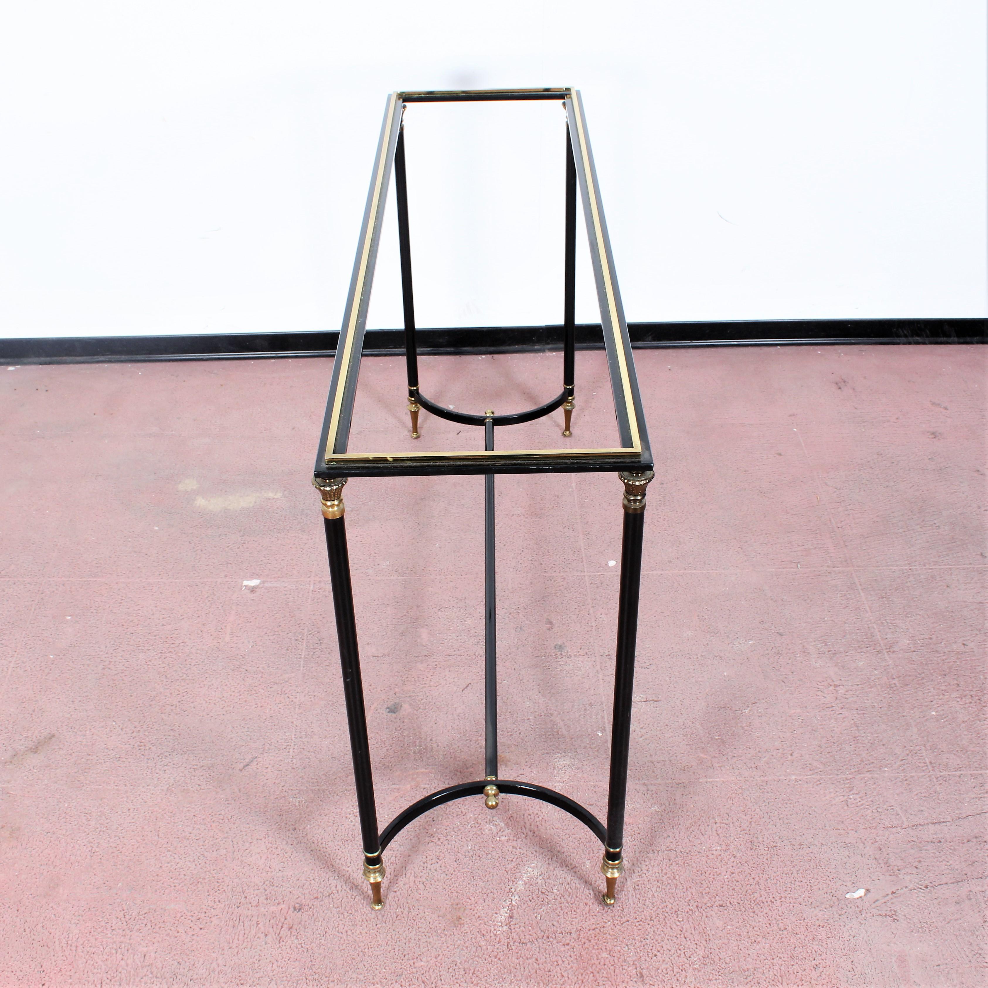 Maison Jansen Midcentury Brass and Glass Console Table, 1970s, France 11