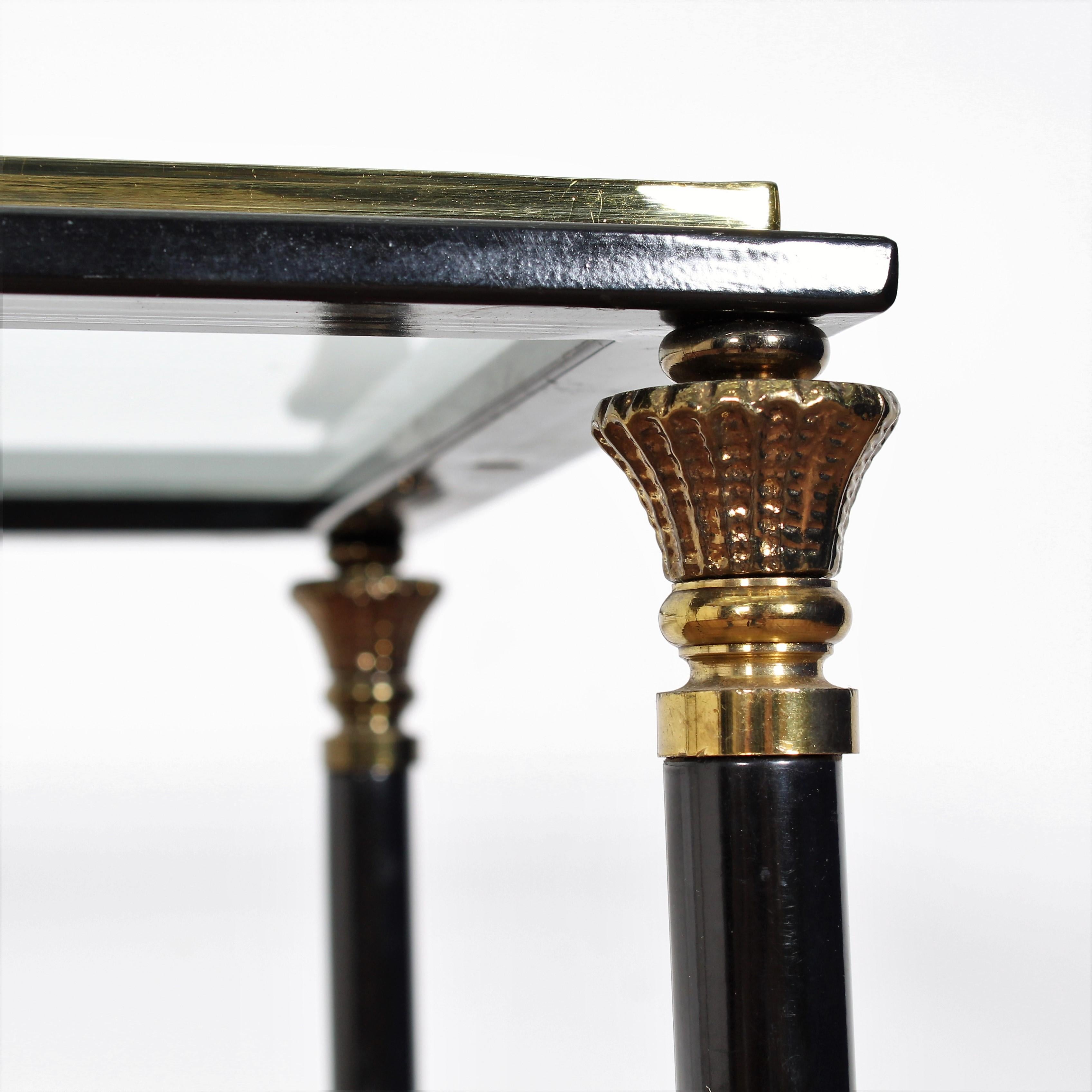 Maison Jansen Midcentury Brass and Glass Console Table, 1970s, France 2