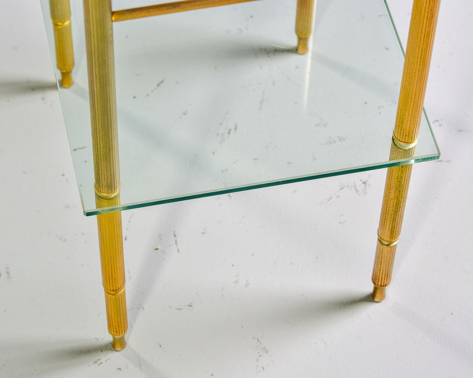 Maison Jansen Mid Century Brass and Onyx Side Table For Sale 6