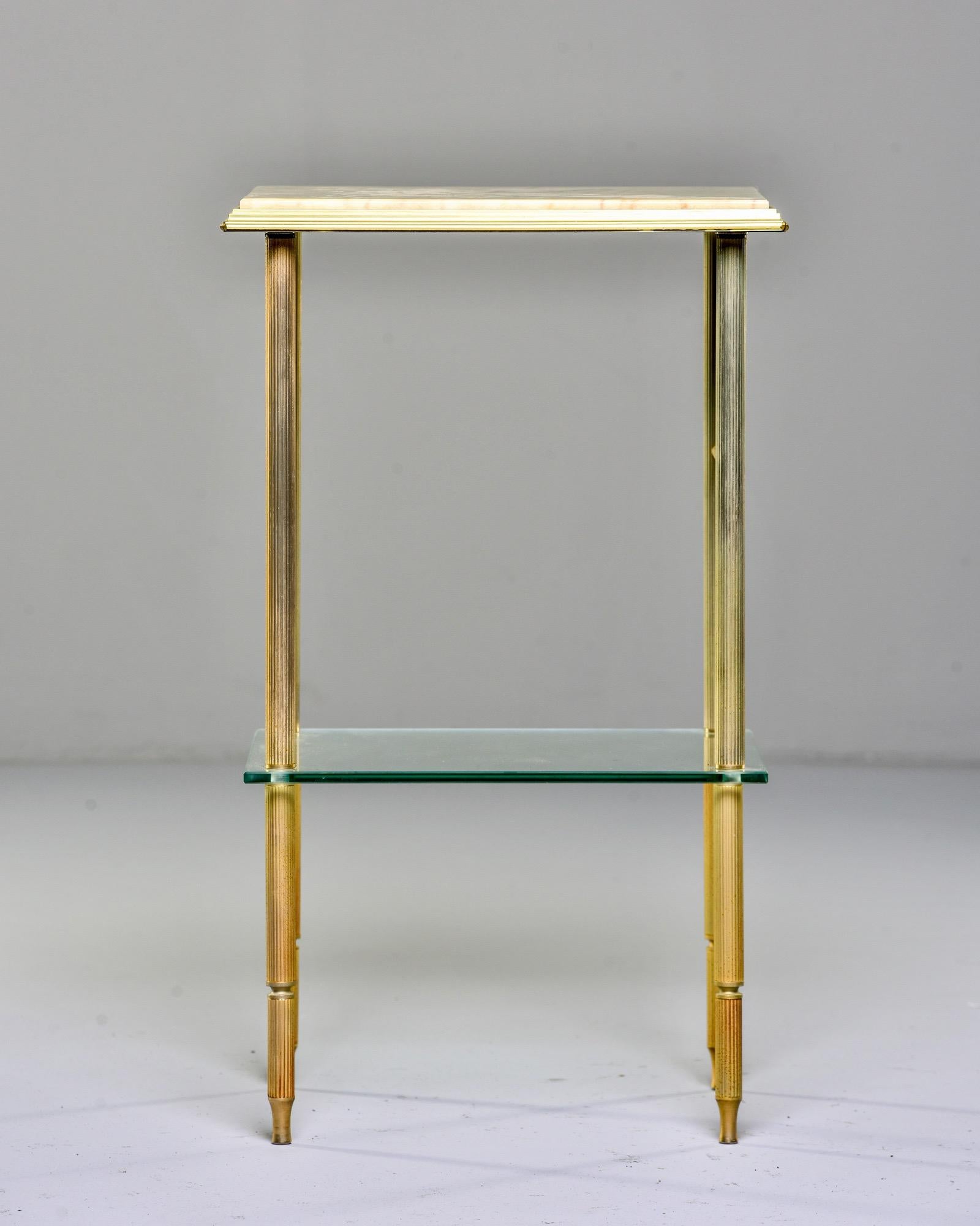 Maison Jansen Mid Century Brass and Onyx Side Table In Good Condition For Sale In Troy, MI
