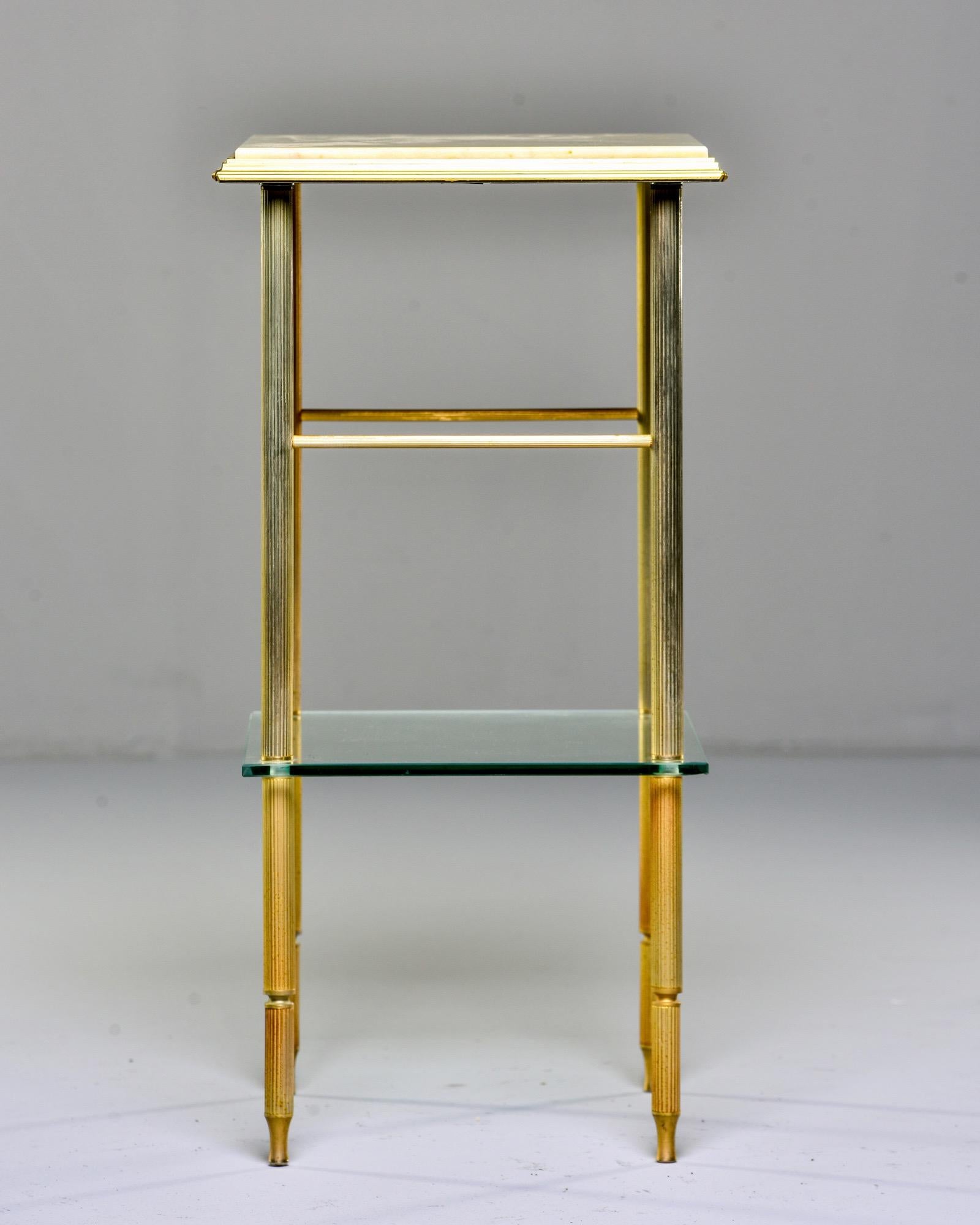 20th Century Maison Jansen Mid Century Brass and Onyx Side Table For Sale