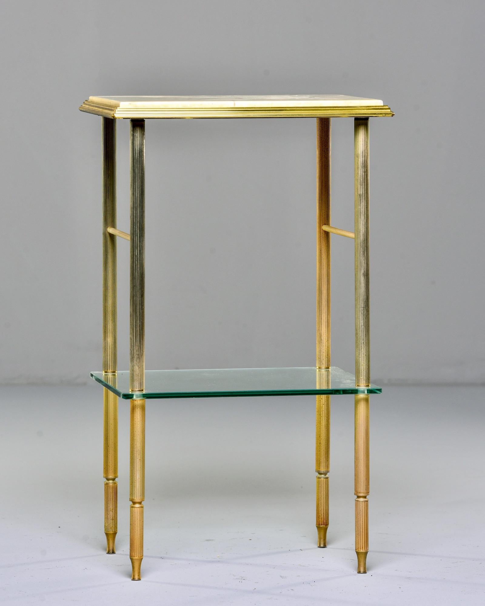 Maison Jansen Mid Century Brass and Onyx Side Table For Sale 2