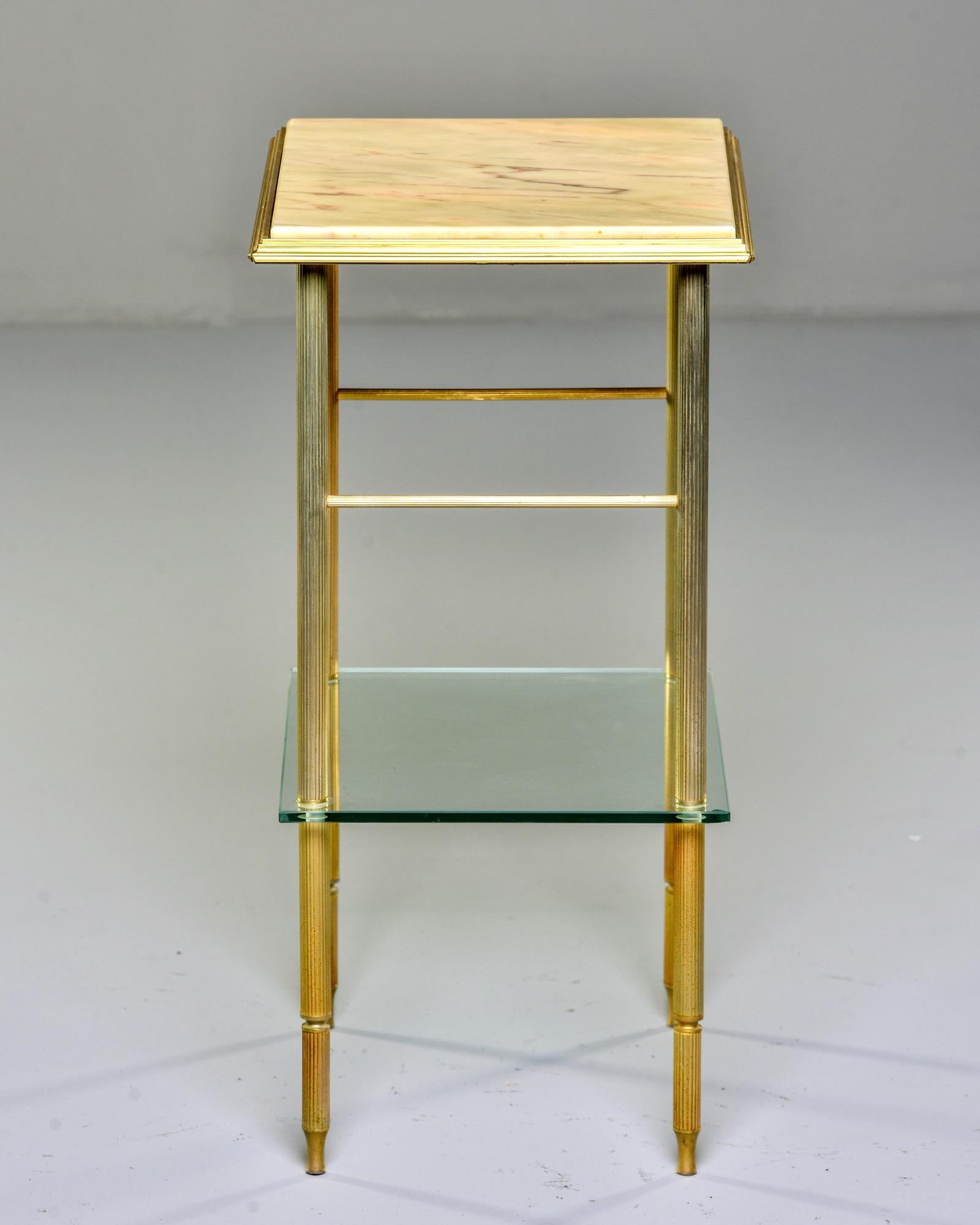 Maison Jansen Mid Century Brass and Onyx Side Table For Sale 3