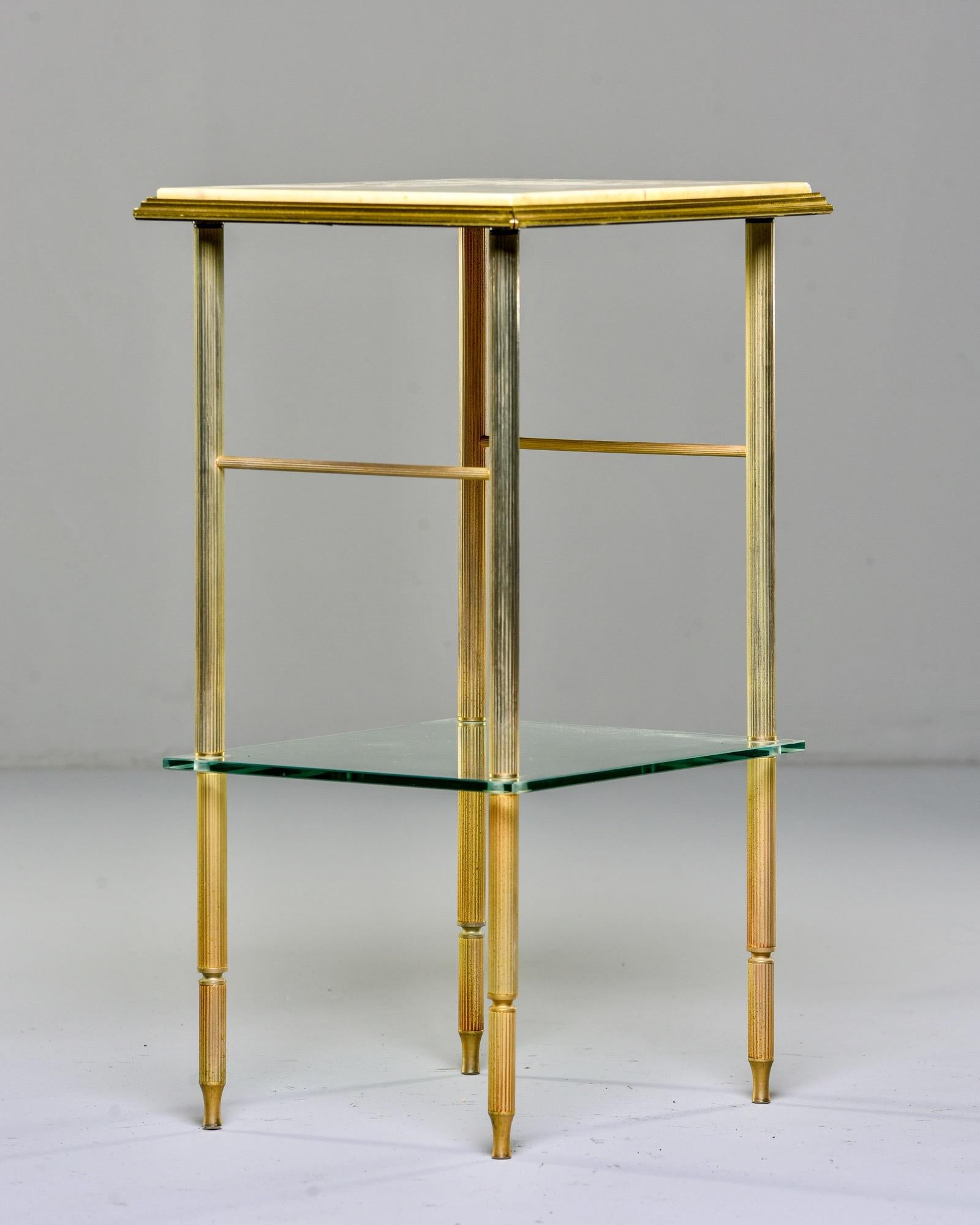 Maison Jansen Mid Century Brass and Onyx Side Table For Sale 4