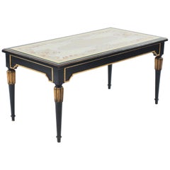 Maison Jansen Mid-Century Ebonized Églomisé Coffee Table