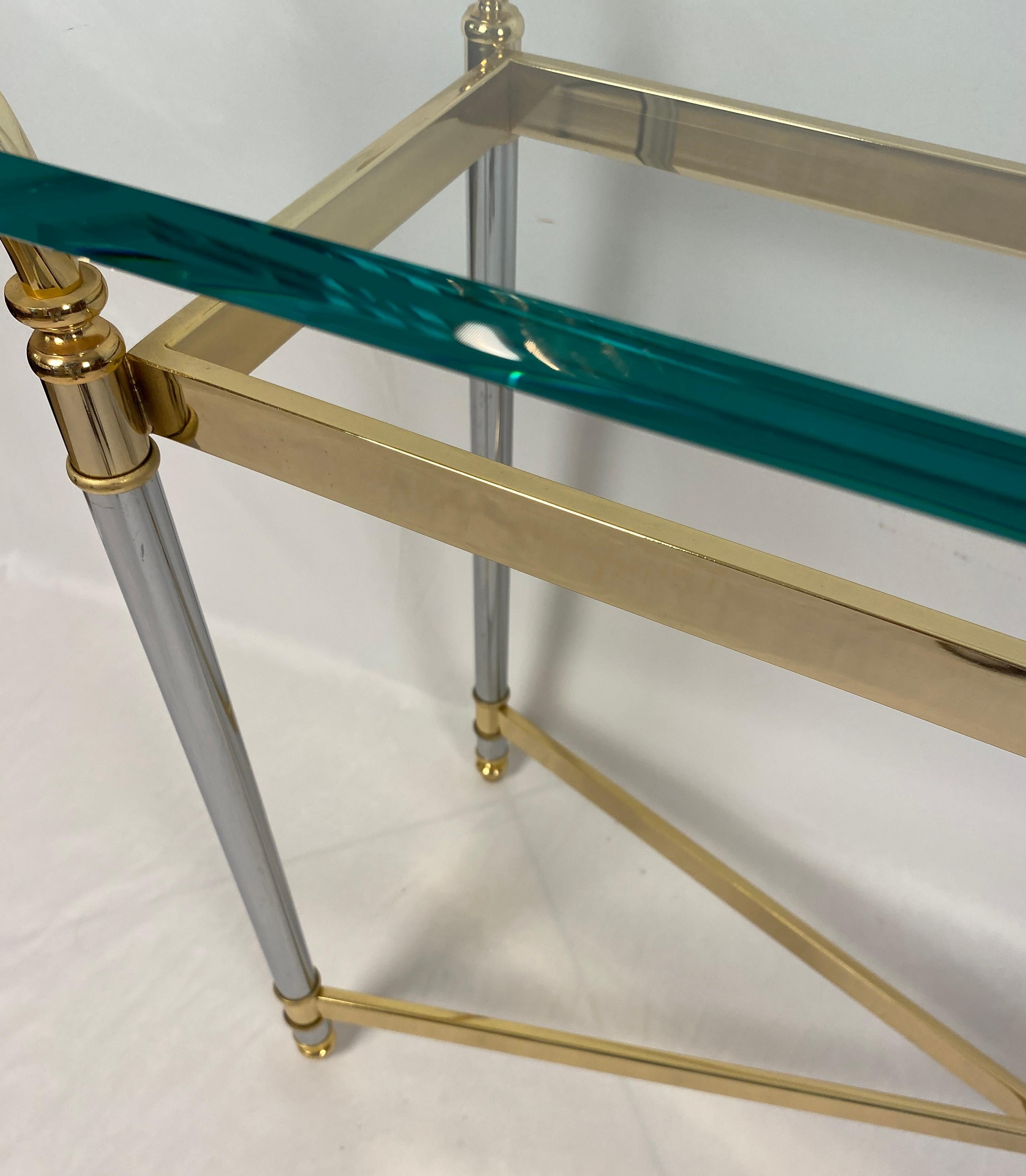 vintage brass and glass sofa table