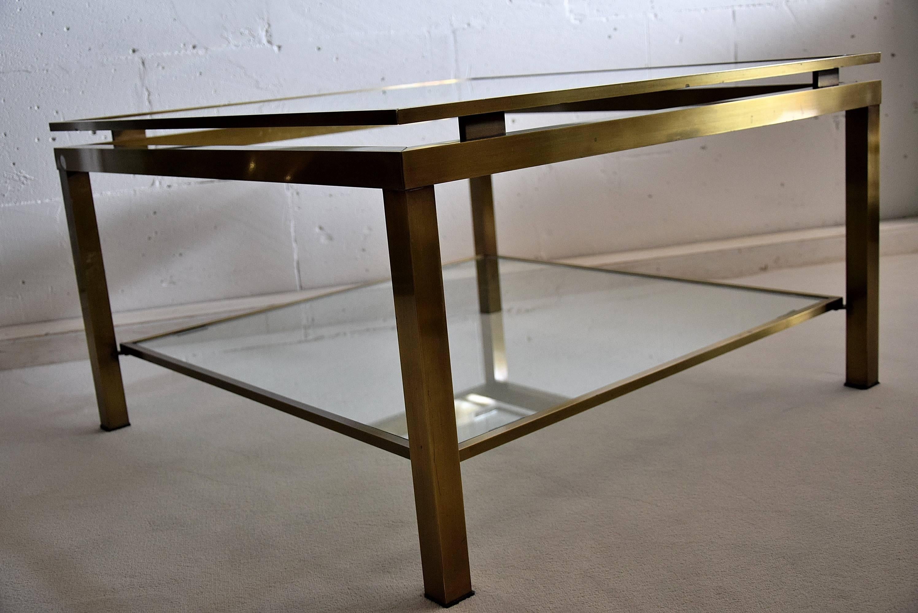 Maison Jansen Mid-Century Modern Brass Coffee Table 1