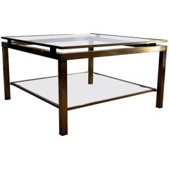 Maison Jansen Mid-Century Modern Brass Coffee Table