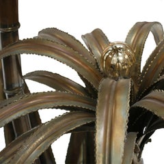 Maison Jansen Mid-Century Modern Brass Palm Tree French Floor Lamp