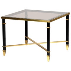 Maison Jansen Midcentury France Coffee Table in Brass and Glass, 1970s