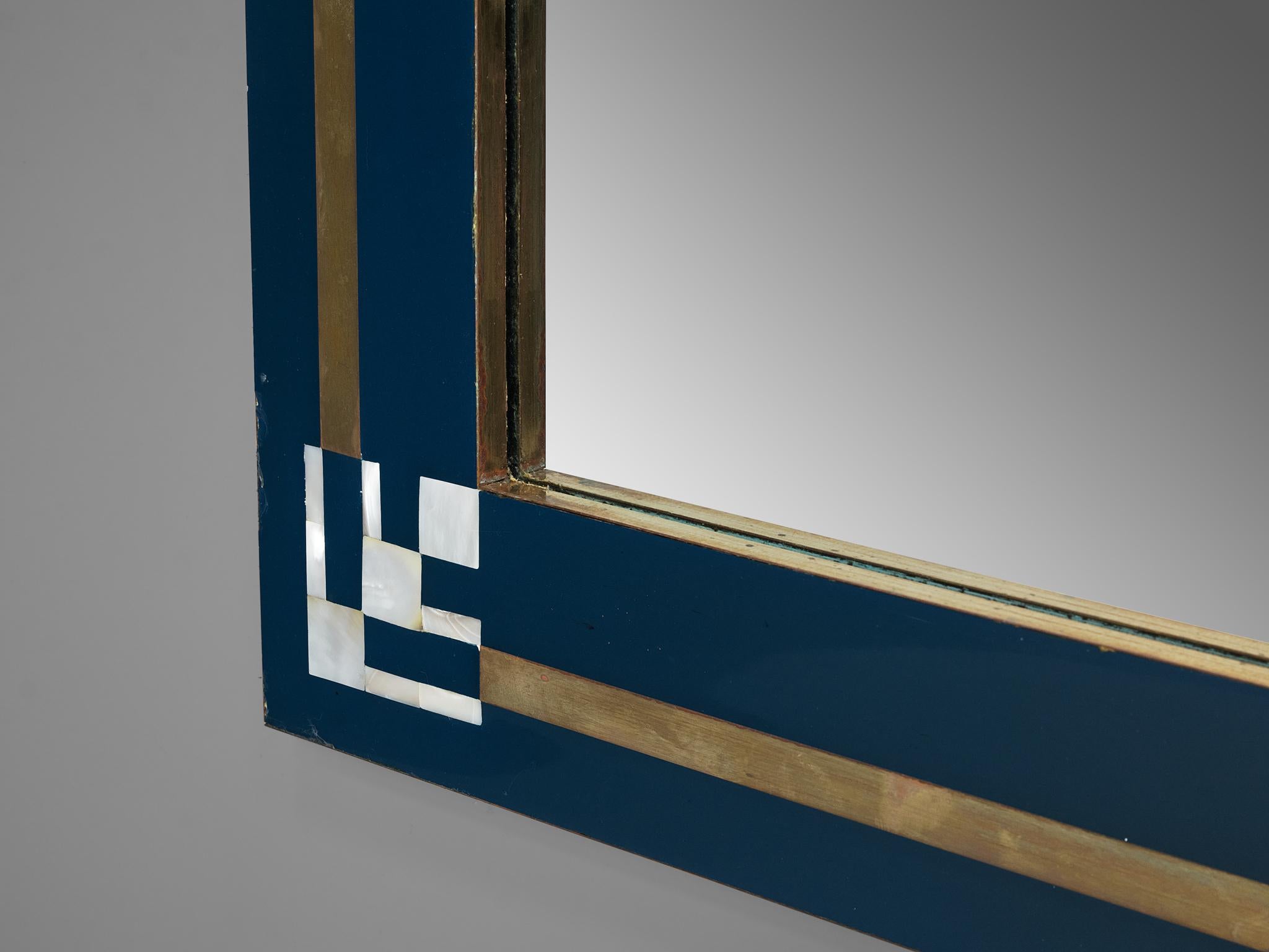 Mid-Century Modern Maison Jansen Mirror with Shell Inlay Details For Sale