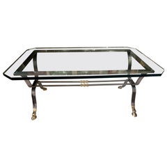Maison Jansen Mixed Metal Hoof Foot Cocktail Table