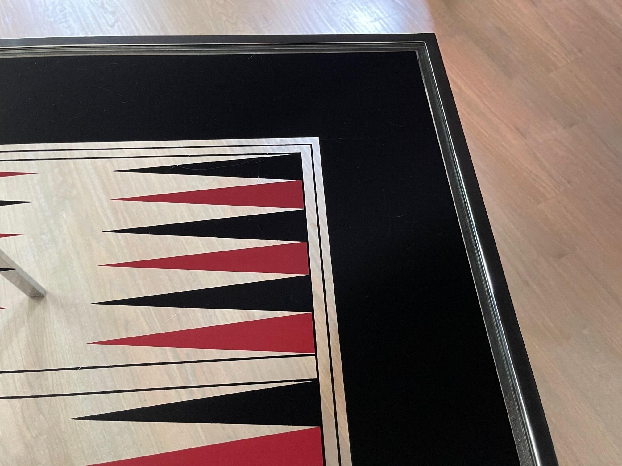 Table de jeu de backgammon moderniste de la Maison Jansen en vente 3