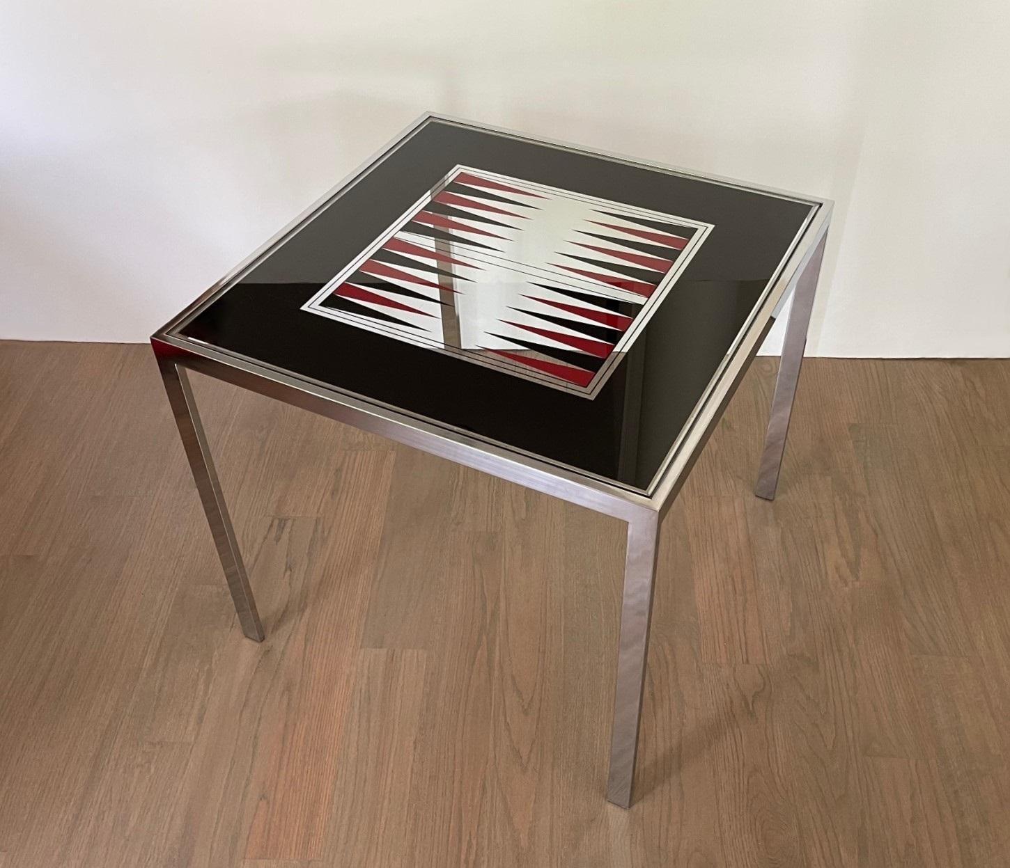 Maison Jansen Modernist Backgammon Games Table For Sale 4