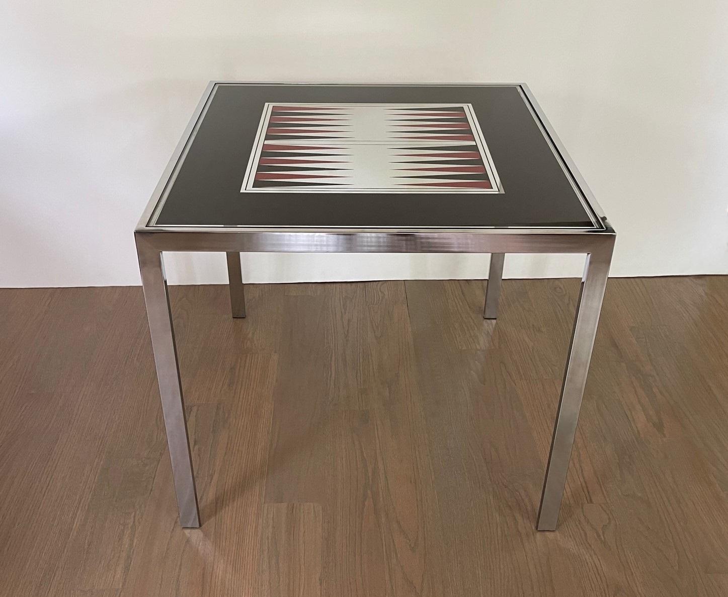 Maison Jansen Modernist Backgammon Games Table For Sale 1