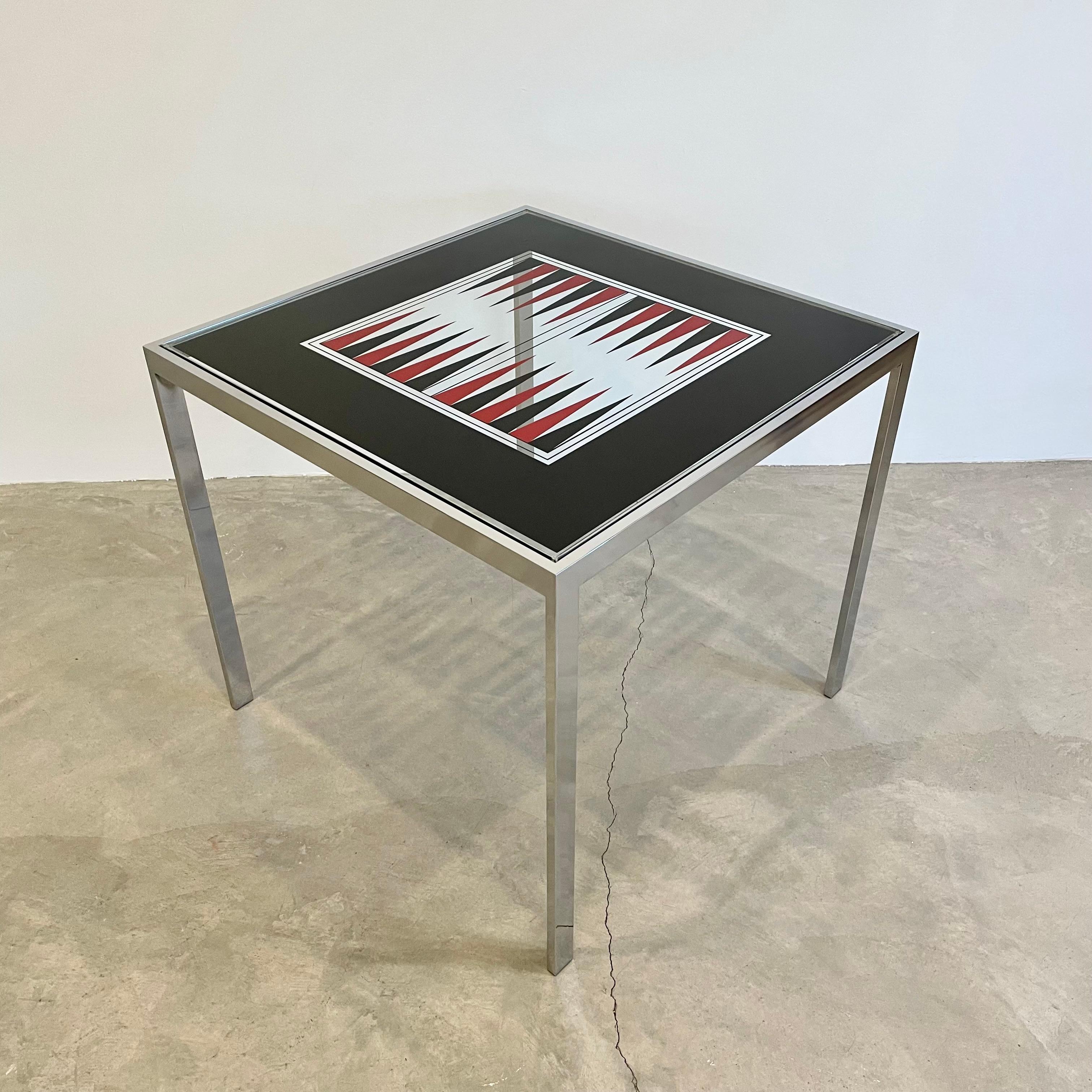 Mid-Century Modern Table de backgammon moderniste Maison Jansen, 1970, France en vente