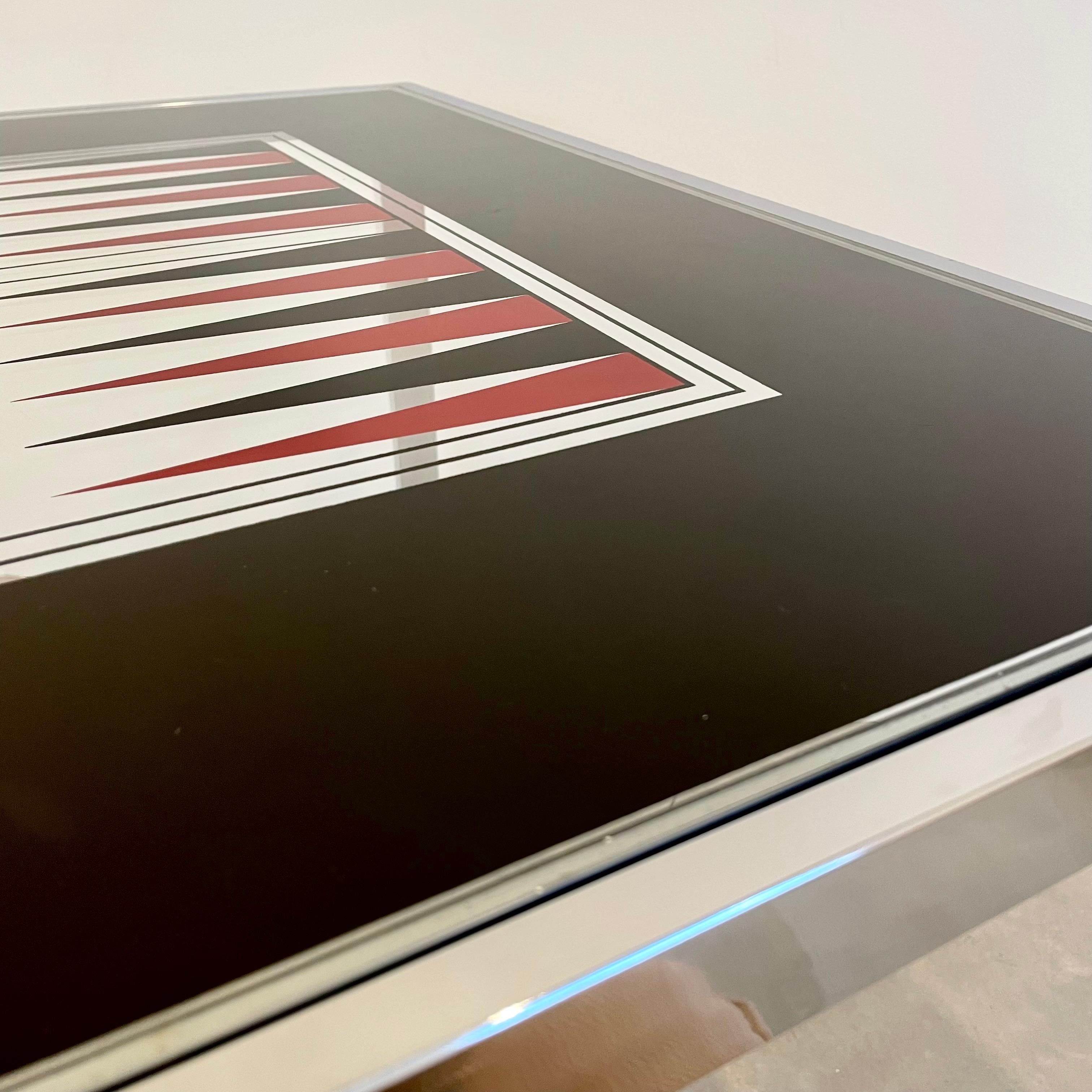 Modernistischer Backgammon-Tisch von Maison Jansen, 1970er Jahre, Frankreich im Zustand „Gut“ im Angebot in Los Angeles, CA