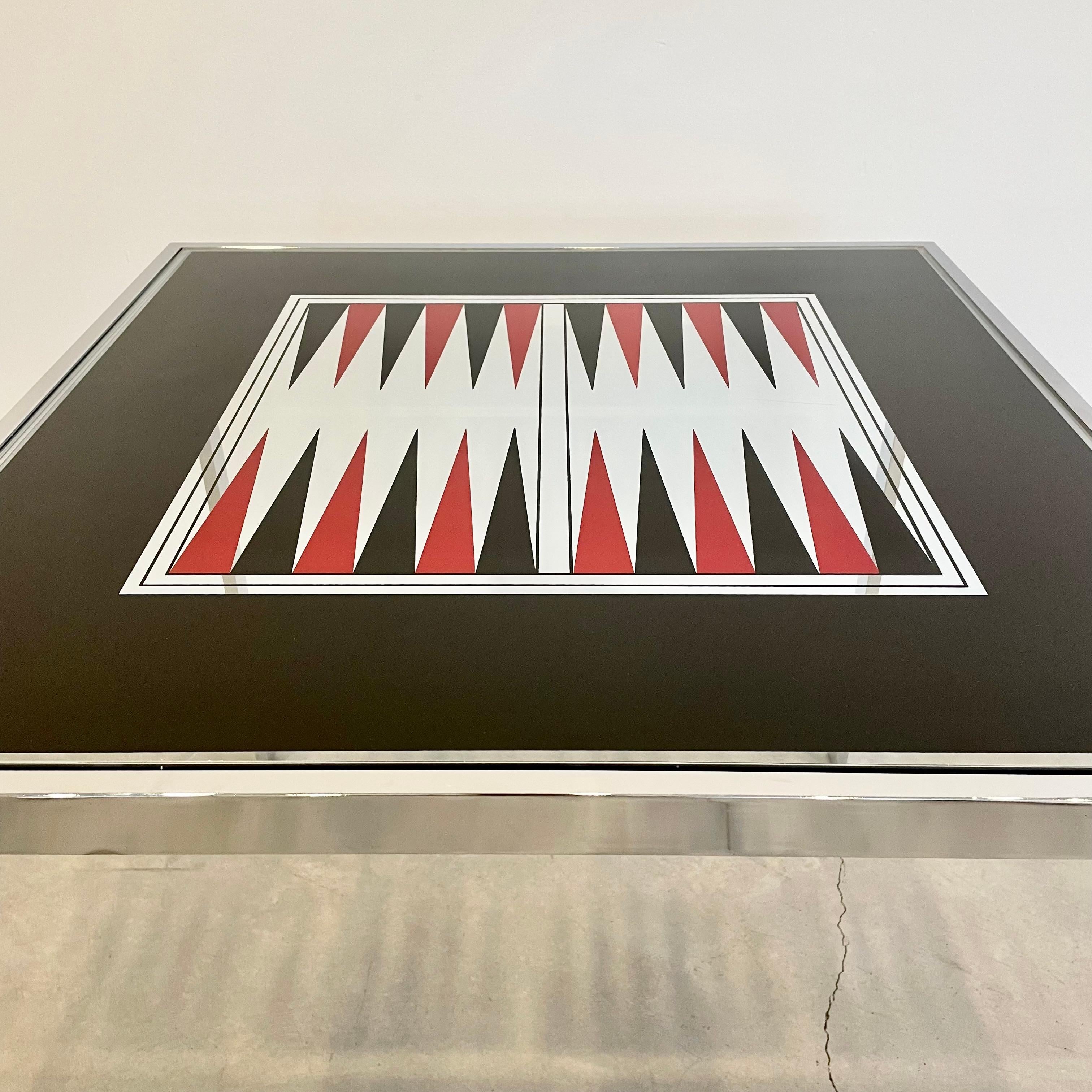 Fin du 20e siècle Table de backgammon moderniste Maison Jansen, 1970, France en vente